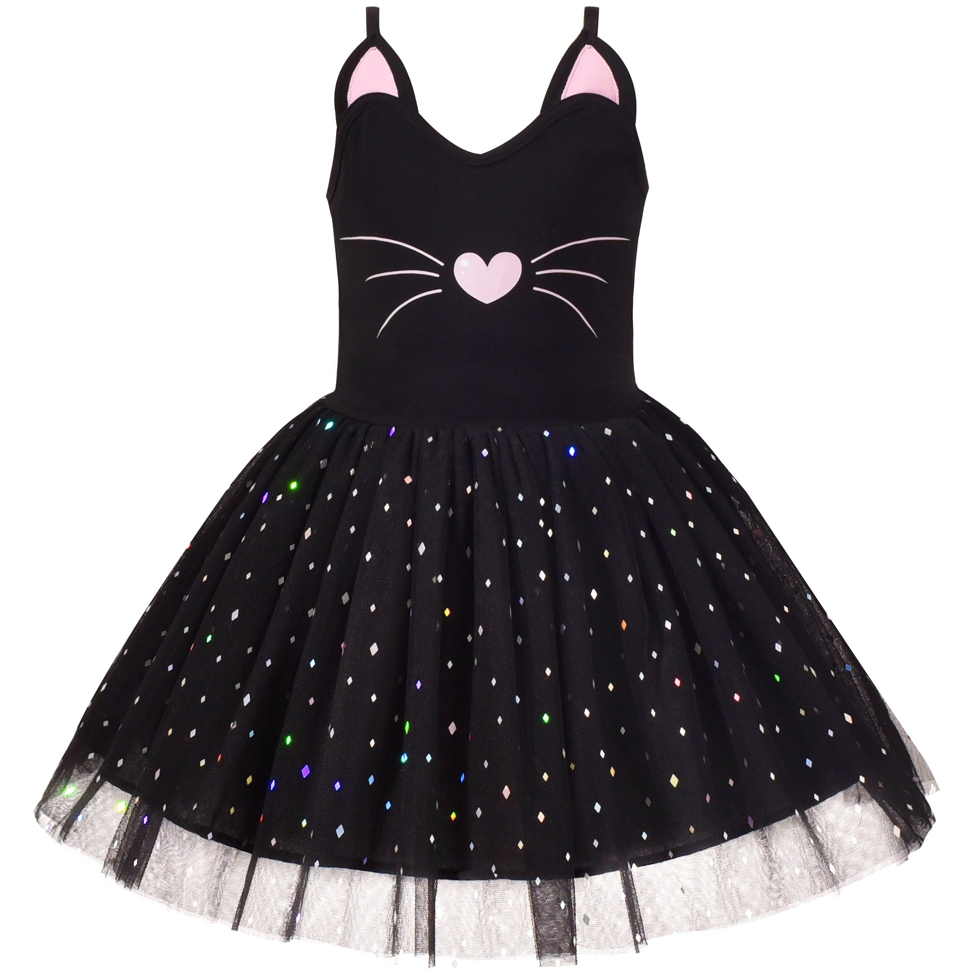 Girls Dress Pink Bow Tie Wedding Lace Tulle Overlay Layered Black