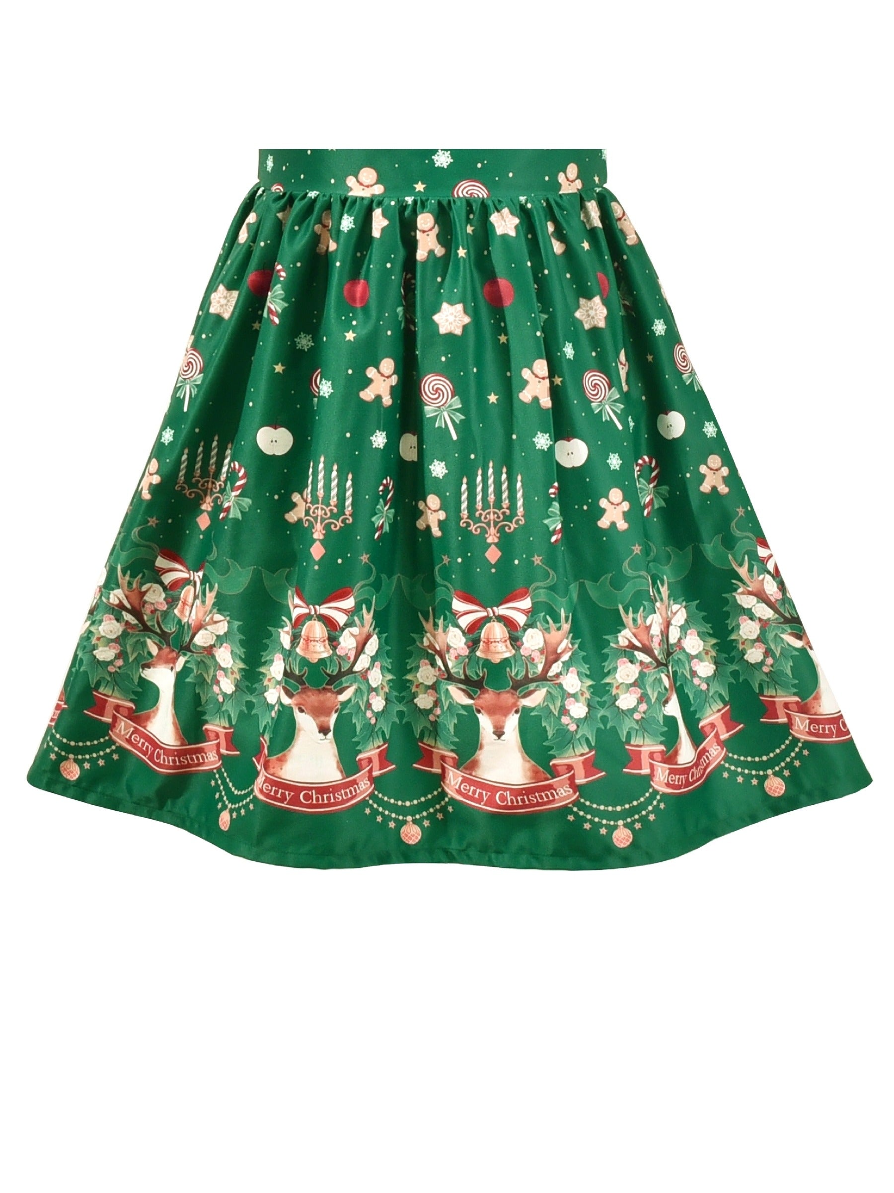 Girls Dress Green Strawberry Floral Zigzag Cute Sleeveless Casual Holiday Green