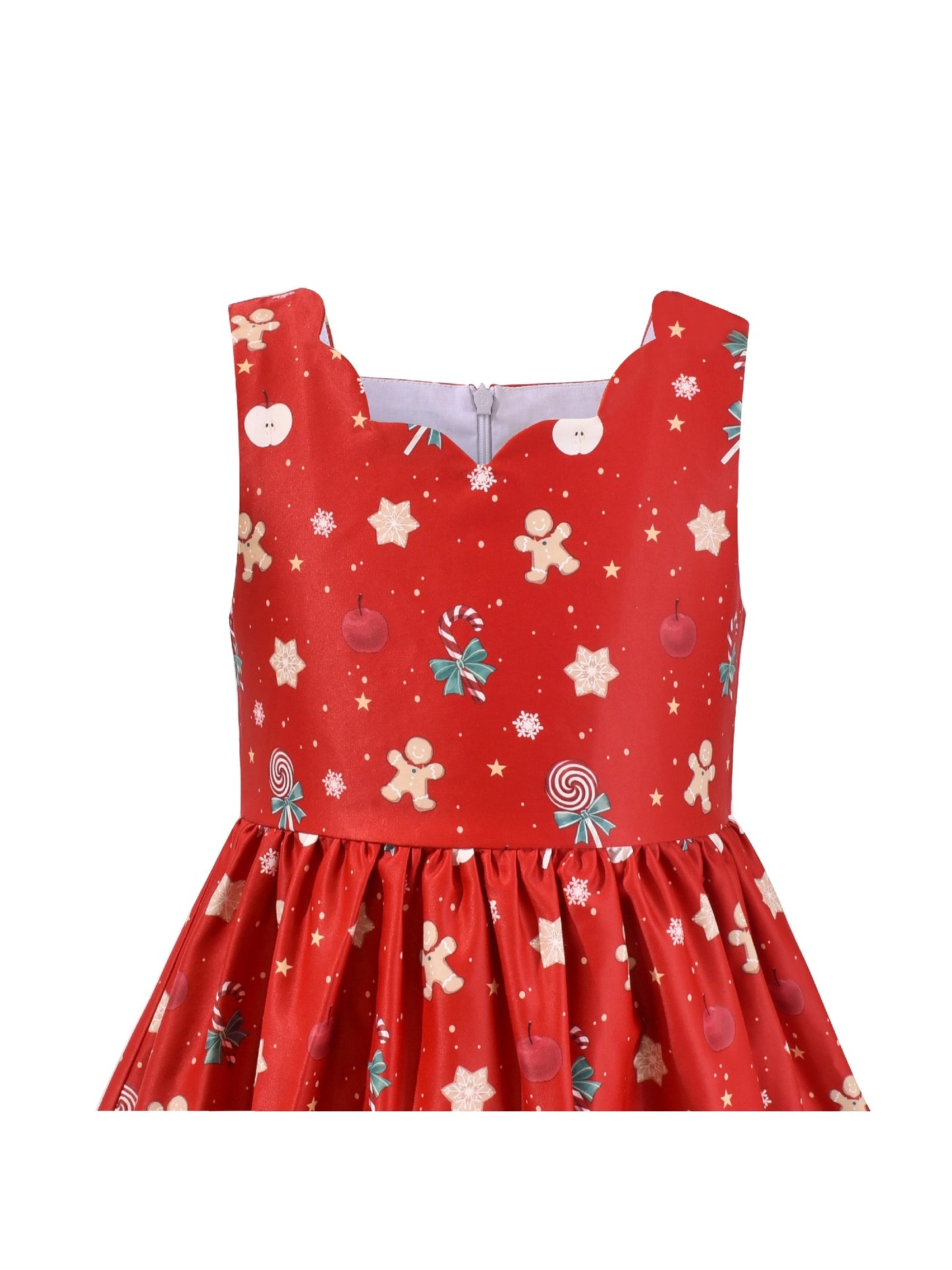 Girls Dress Green Strawberry Floral Zigzag Cute Sleeveless Casual Holiday Red