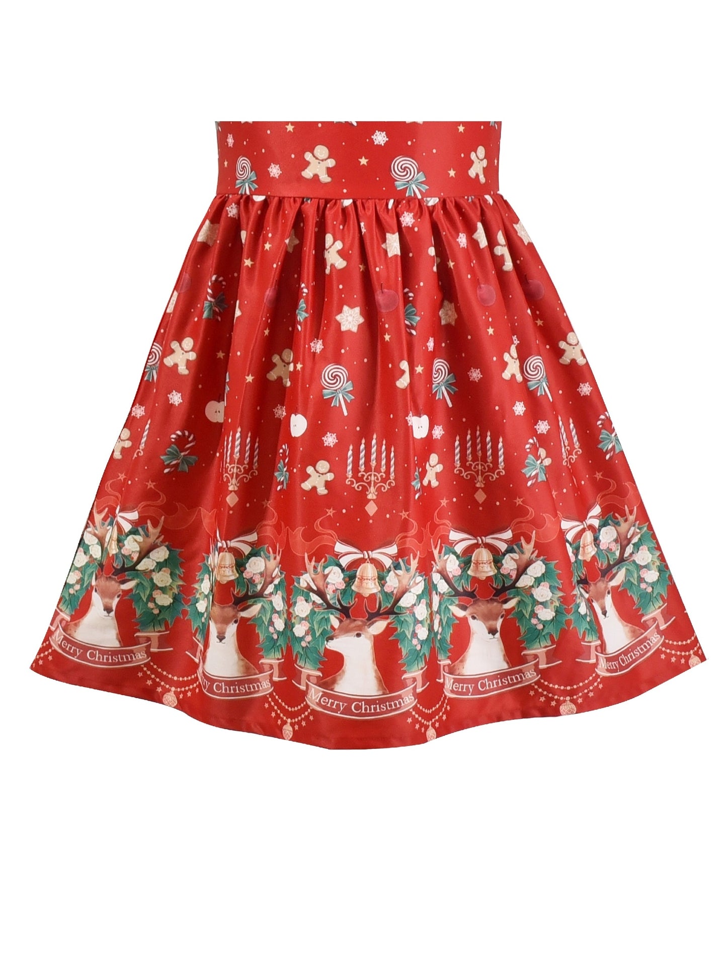 Girls Dress Green Strawberry Floral Zigzag Cute Sleeveless Casual Holiday Red