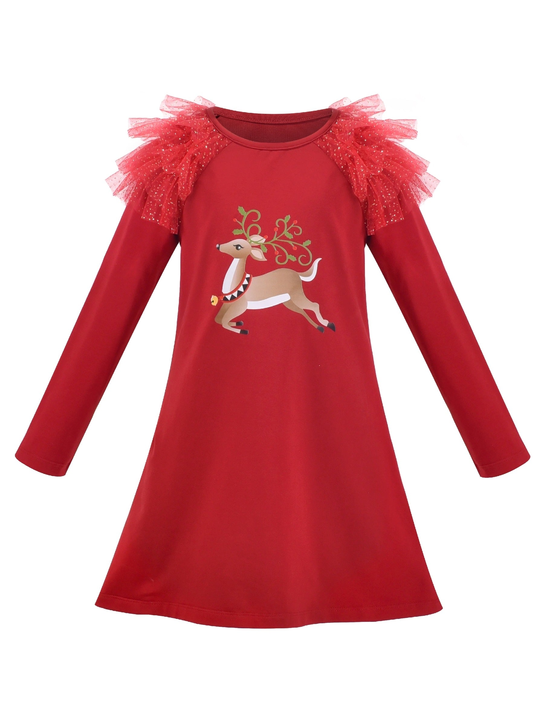 Girls Dress Red Christmas Stockings Xmas Candy Canes New Year Red