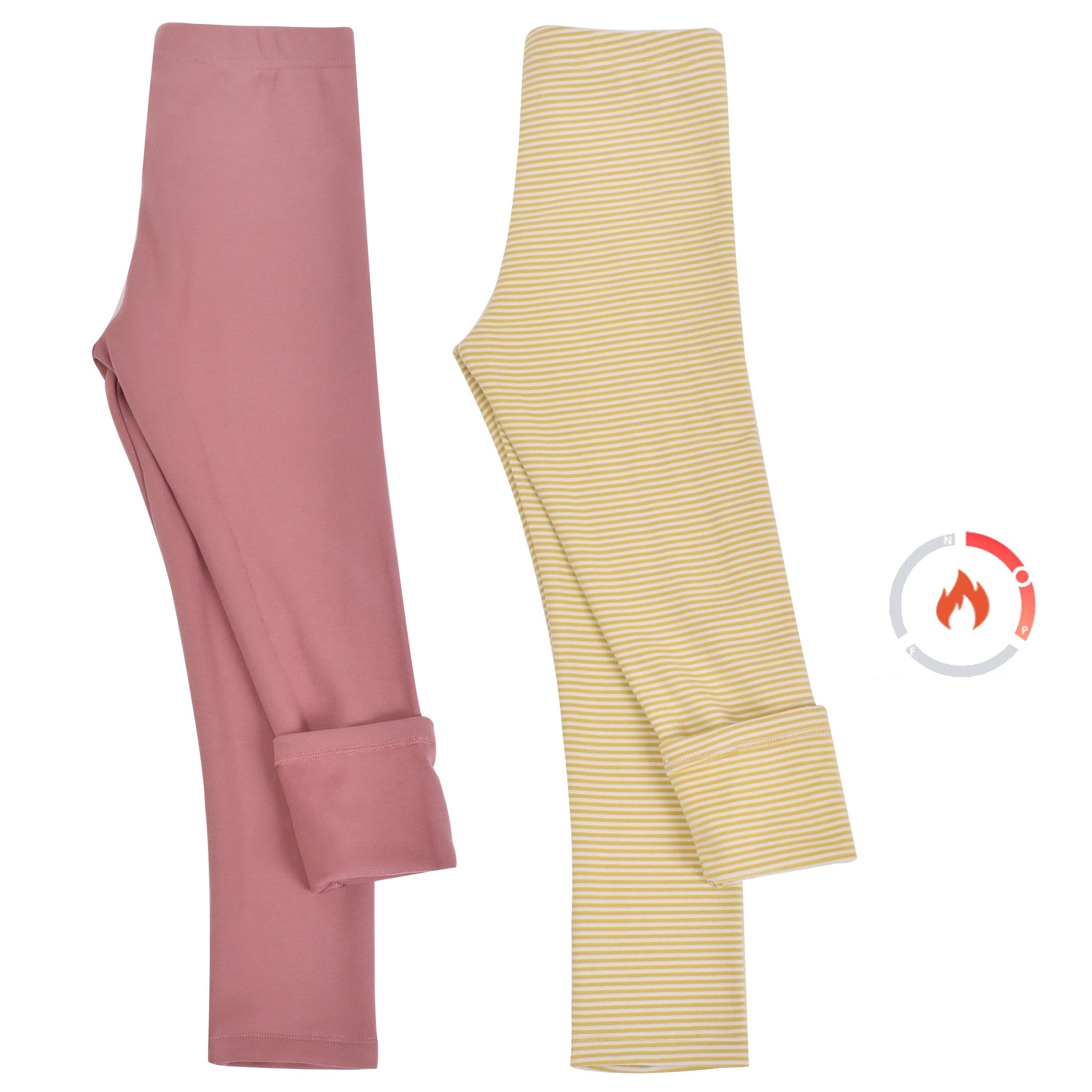 Girls Legging Fleece Lined 2pc Set Pants Warm Ankle Length Winter Yellow
