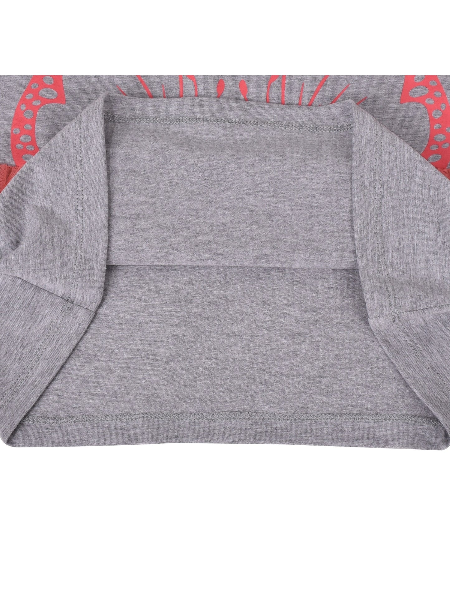 Girls Short Sleeve Tee T-Shirt Gray Butterfly Collar Cotton Gray