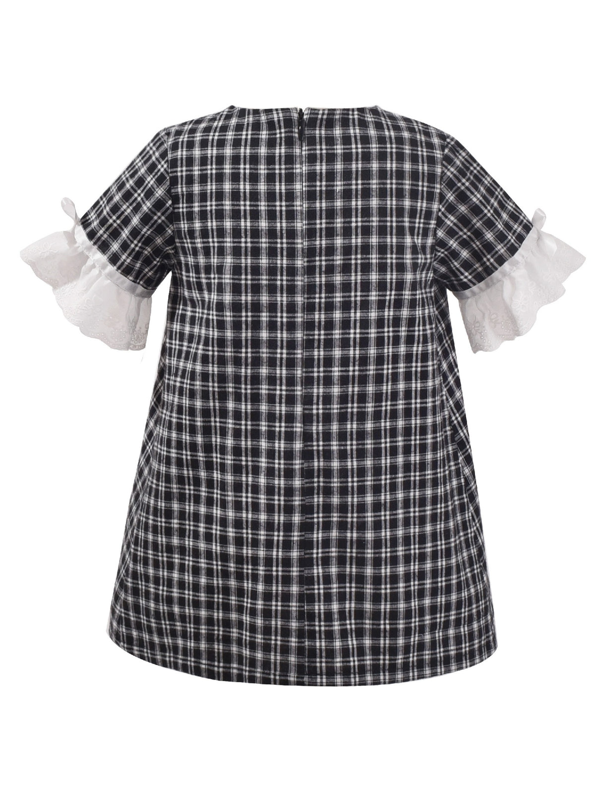 Girls Dress Denim Blue Short Sleeve School Uniform - Black