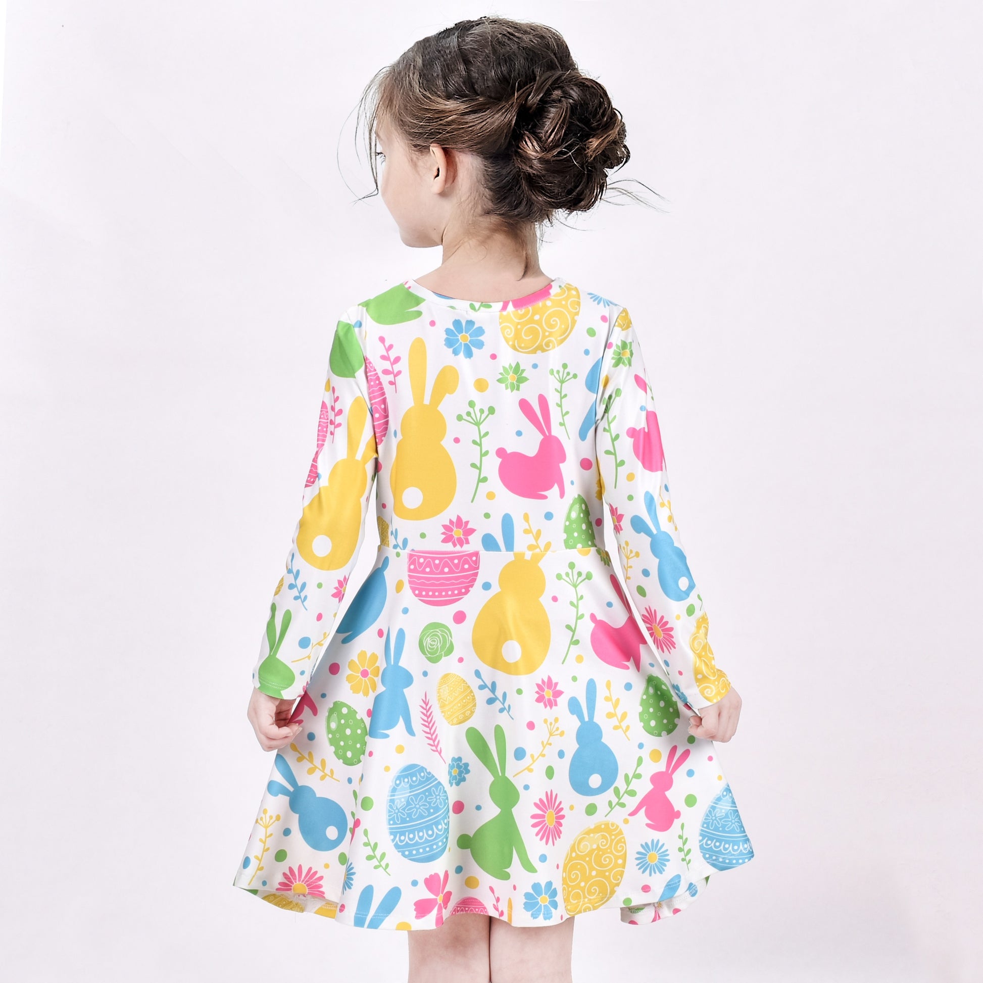 Girls Dress Unicorn Rainbow Casual Long Sleeve Multi-Color