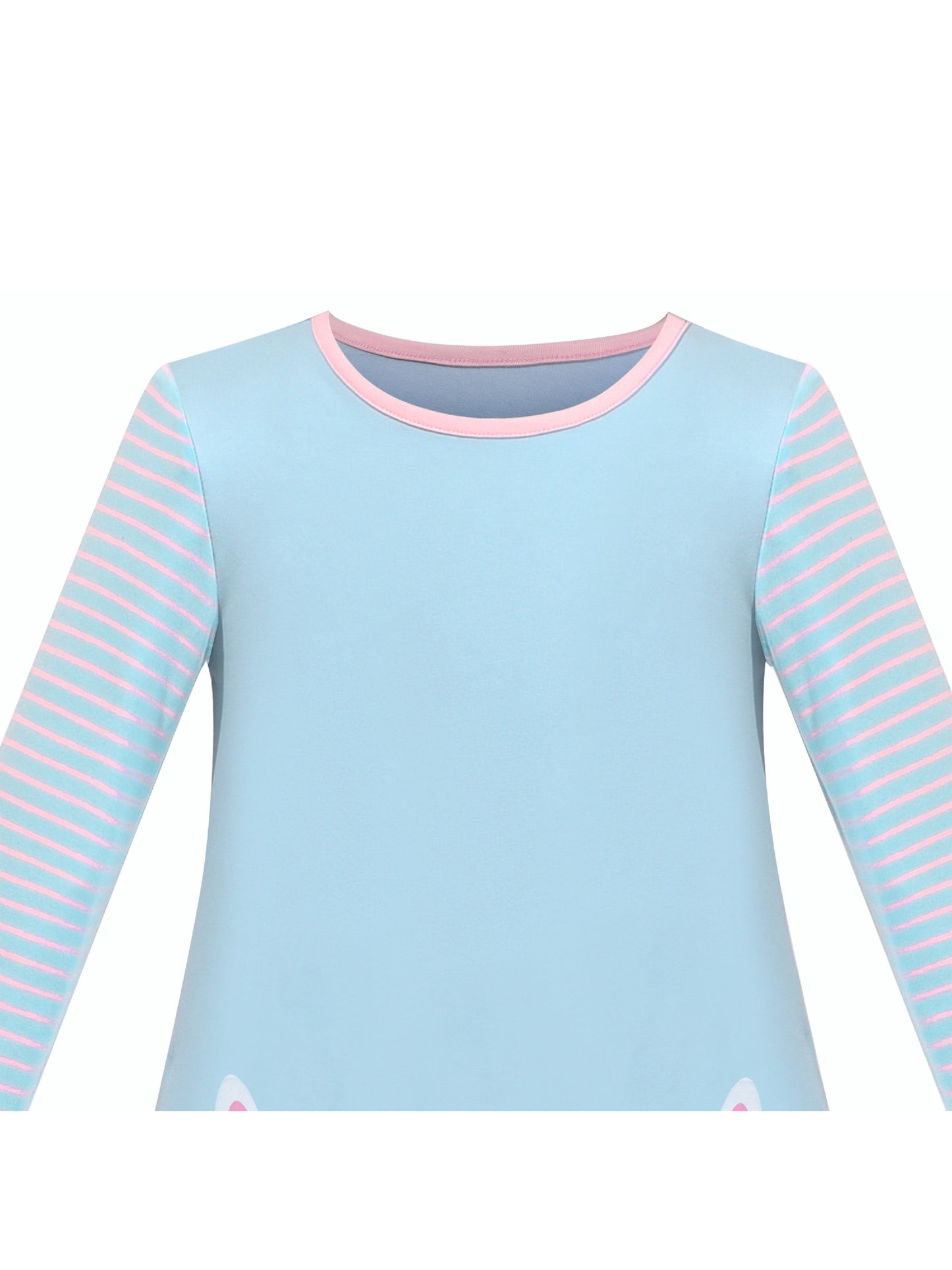 Girls Casual Dress Cotton Long Sleeve Kite Cloud Embroidered Blue