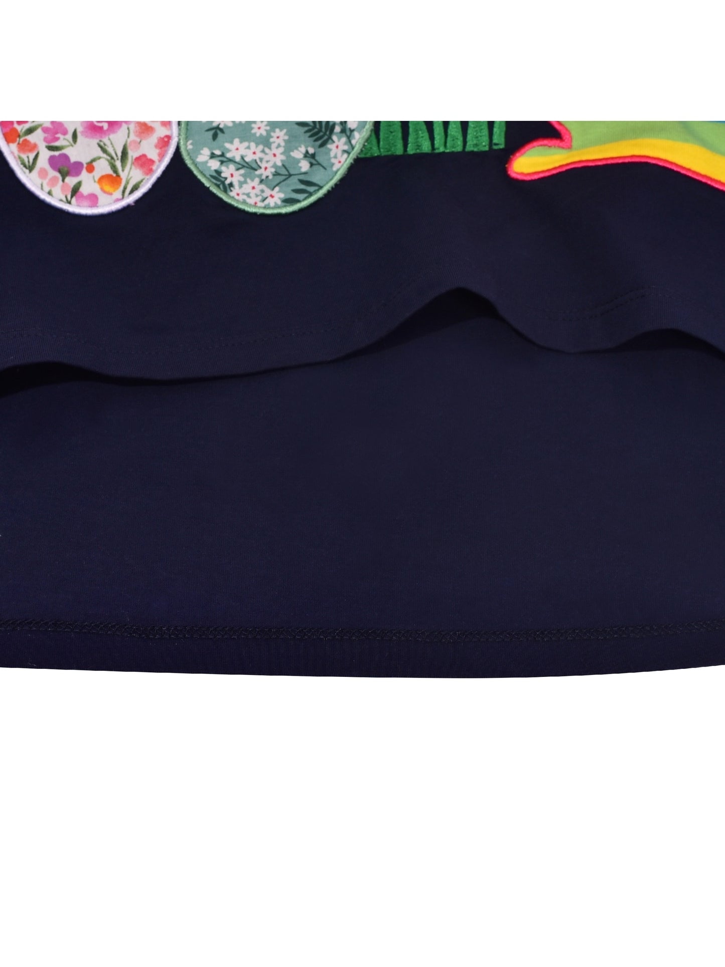 Girls Casual Dress Cotton Long Sleeve Kite Cloud Embroidered Blue