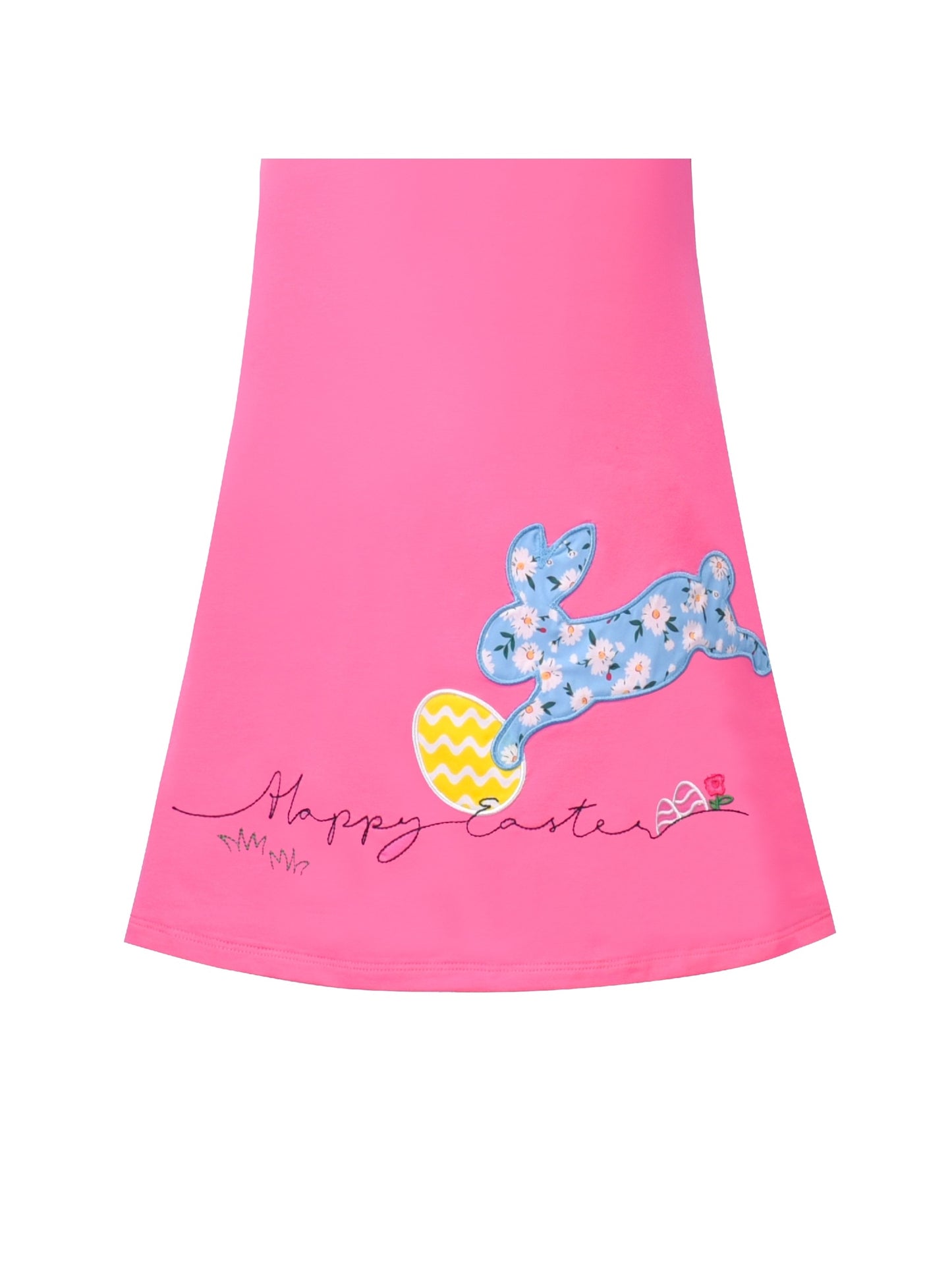 Girls Casual Dress Cotton Long Sleeve Kite Cloud Embroidered Pink