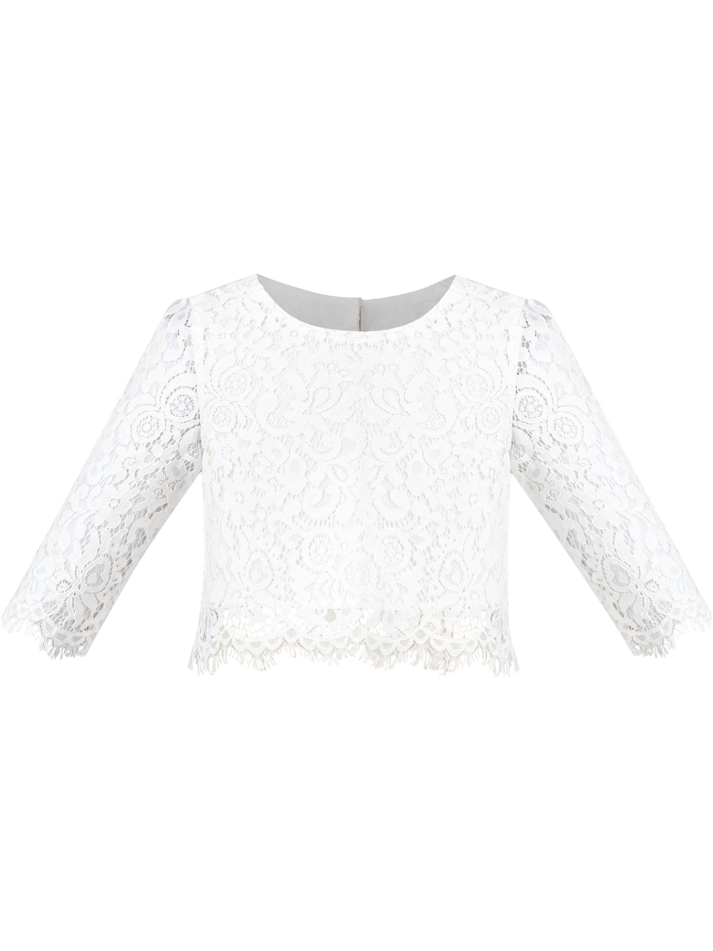 Girls Dress Pleated 2 Piece Set Lace Crop Top Rainbow Unicorn Purple