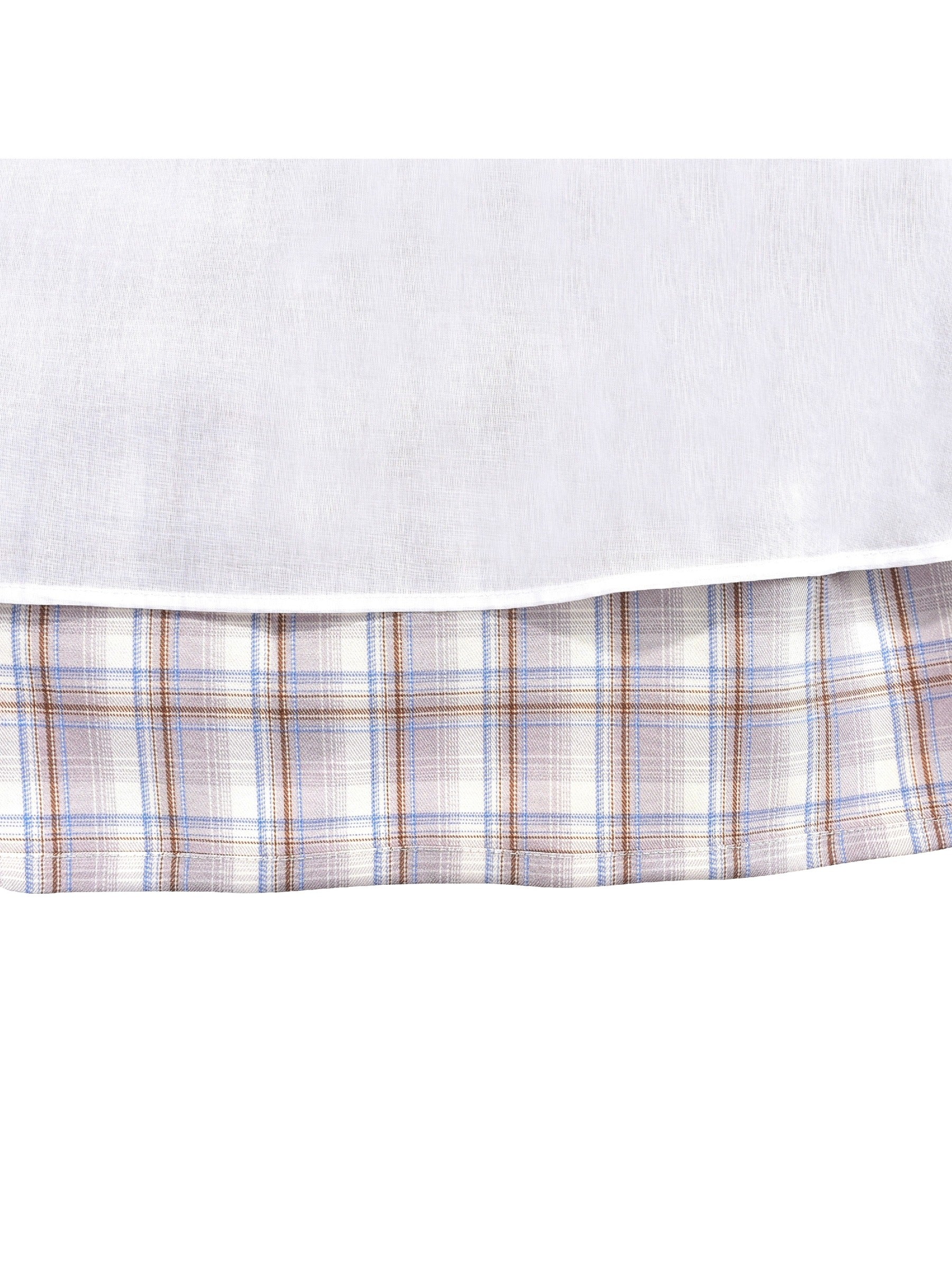 Girls Dress Long Sleeve White Lace Blue A-line School Uniform Brown
