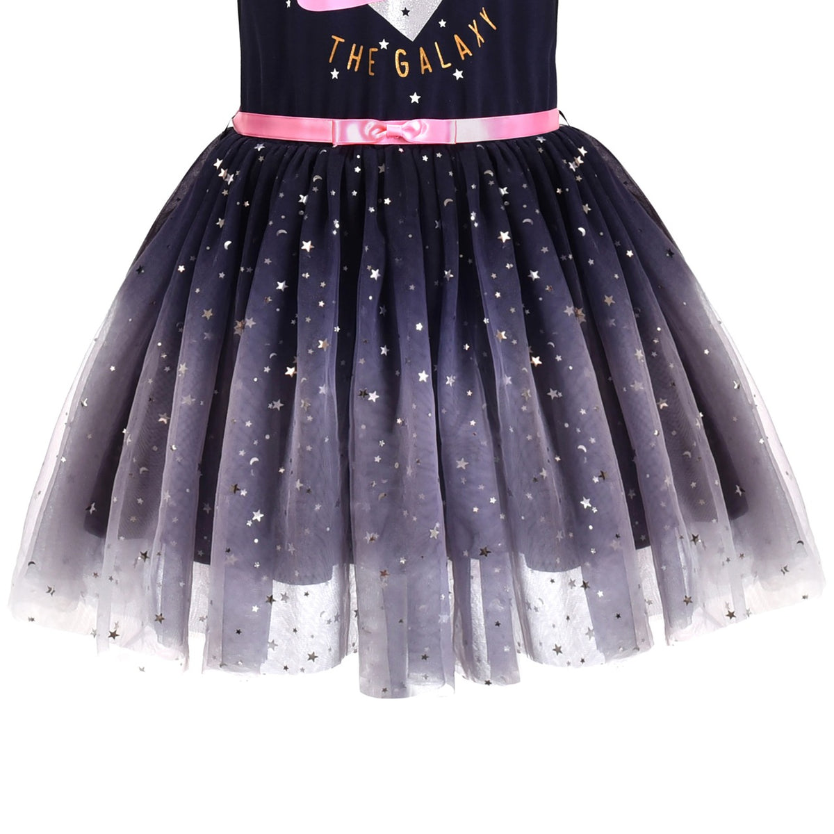 Girls Dress Shiny Rainbow Sea Turtle Tulle Skirt Long Sleeve - Blue