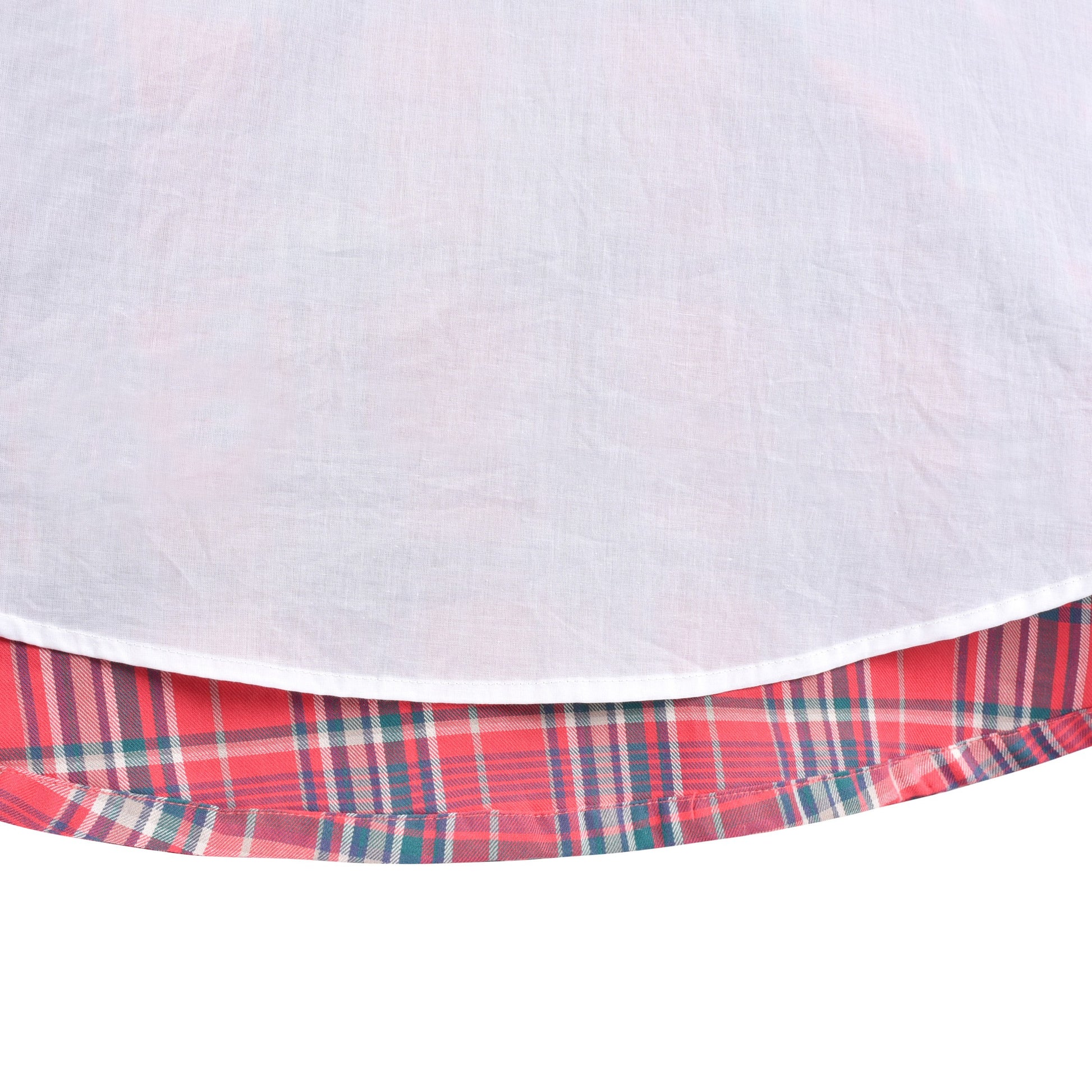 Girls Dress Red Plaid Stand Collar Vintage Pearl Button Long Sleeve Red