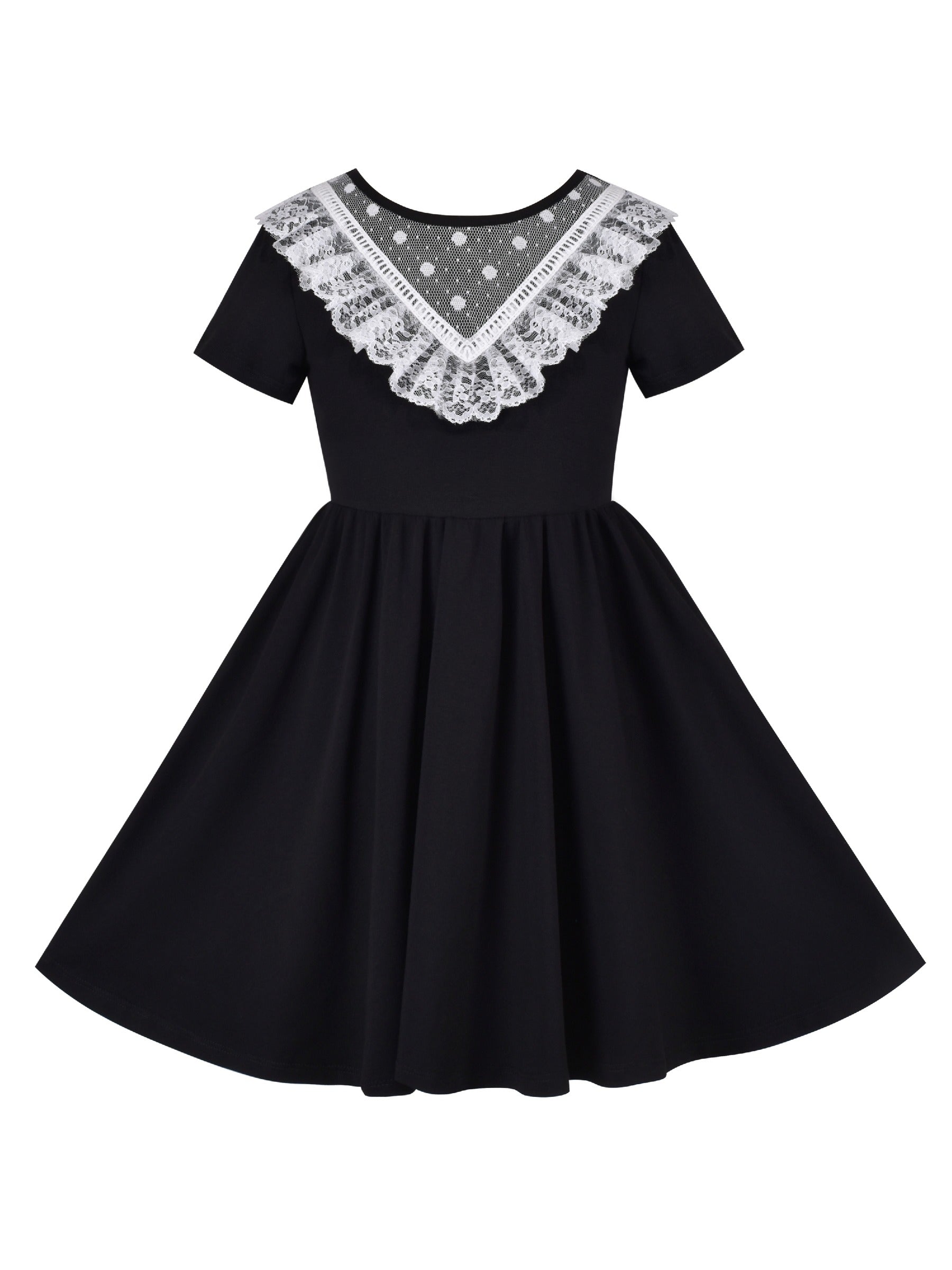 Girls Dress Blue Dot Rabbit Bunny Knitted Cotton Sundress Black