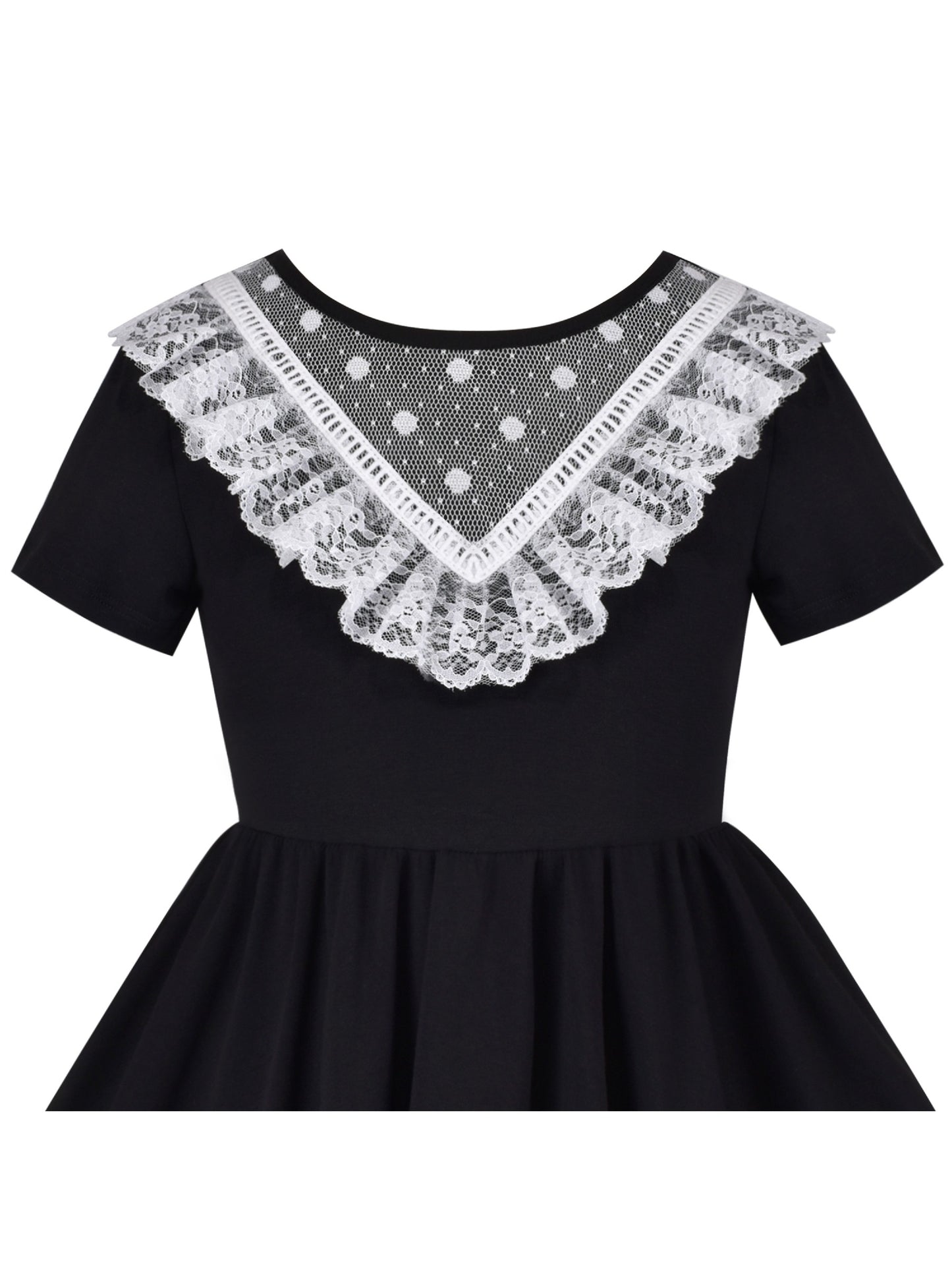 Girls Dress Blue Dot Rabbit Bunny Knitted Cotton Sundress Black