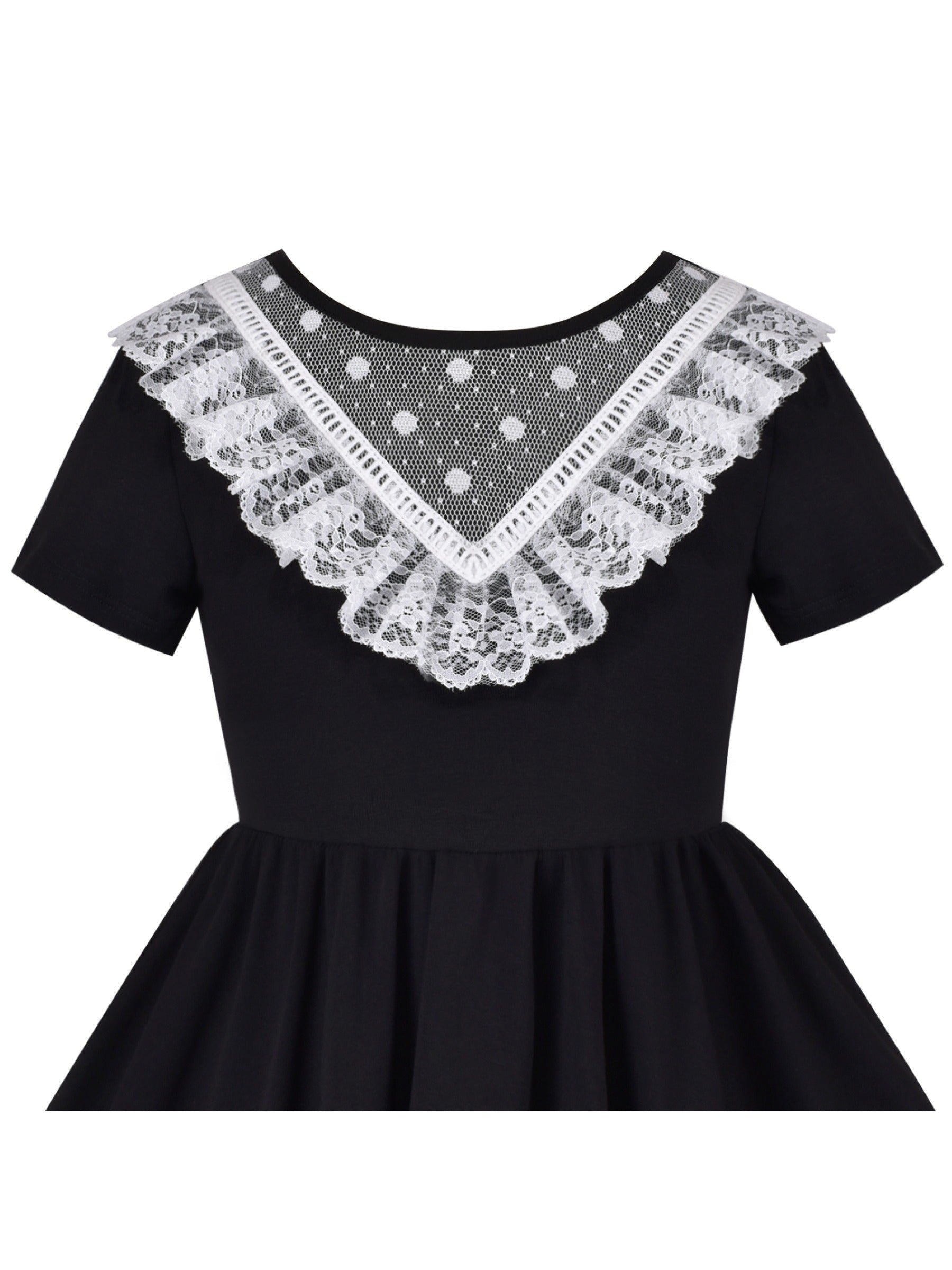 Girls Dress Blue Dot Rabbit Bunny Knitted Cotton Sundress Black
