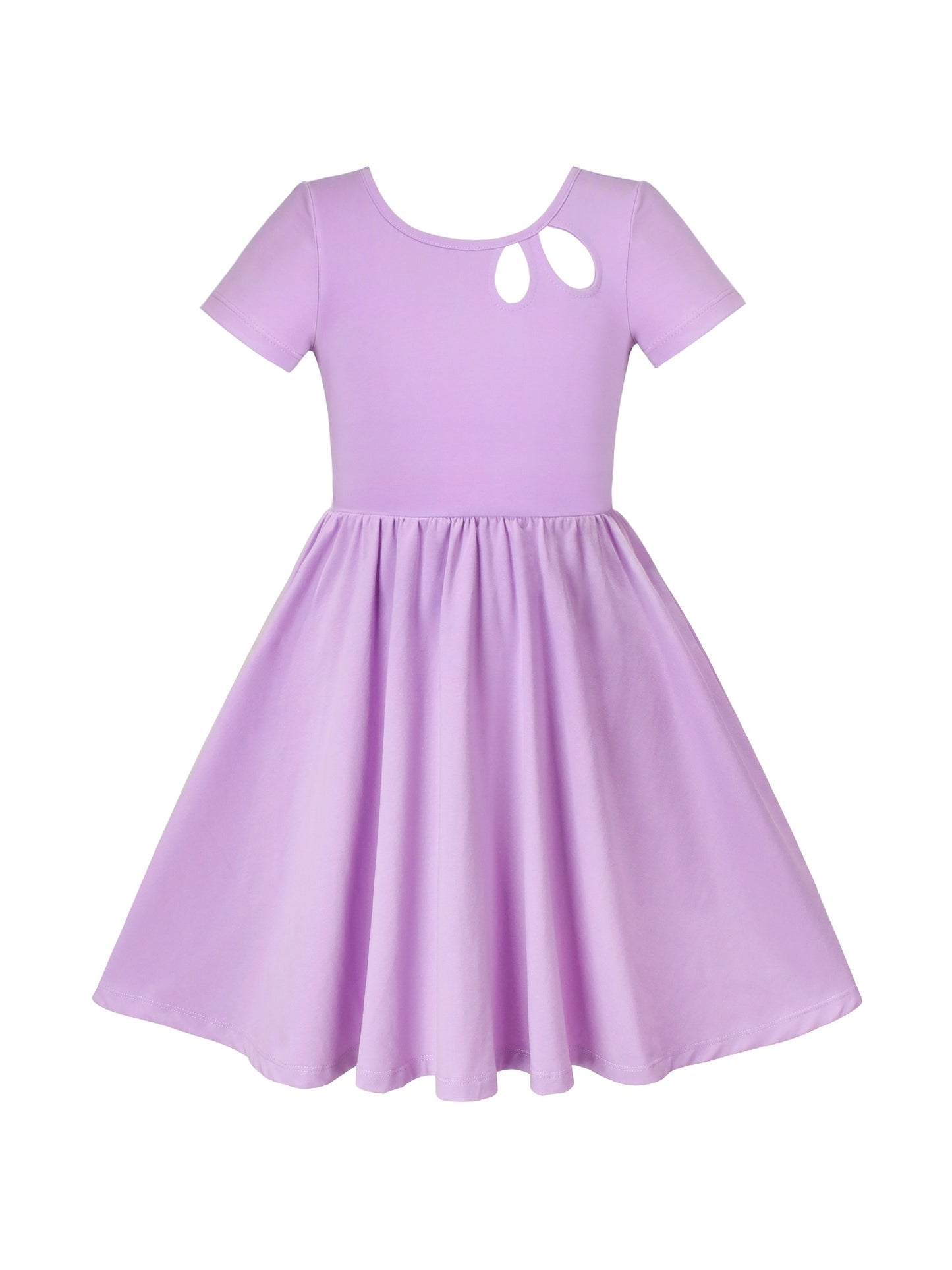 Girls Dress Blue Dot Rabbit Bunny Knitted Cotton Sundress Purple