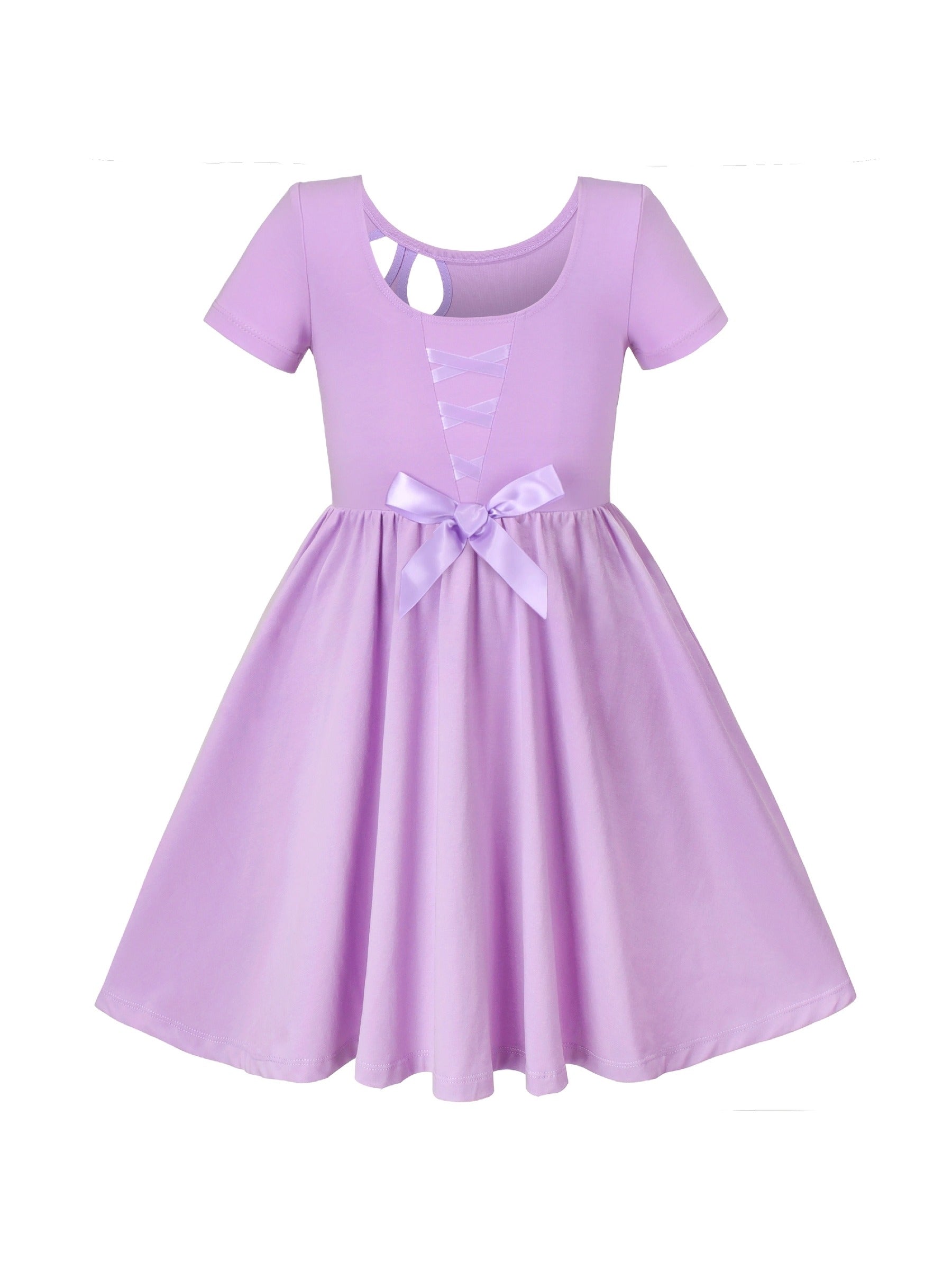 Girls Dress Blue Dot Rabbit Bunny Knitted Cotton Sundress Purple
