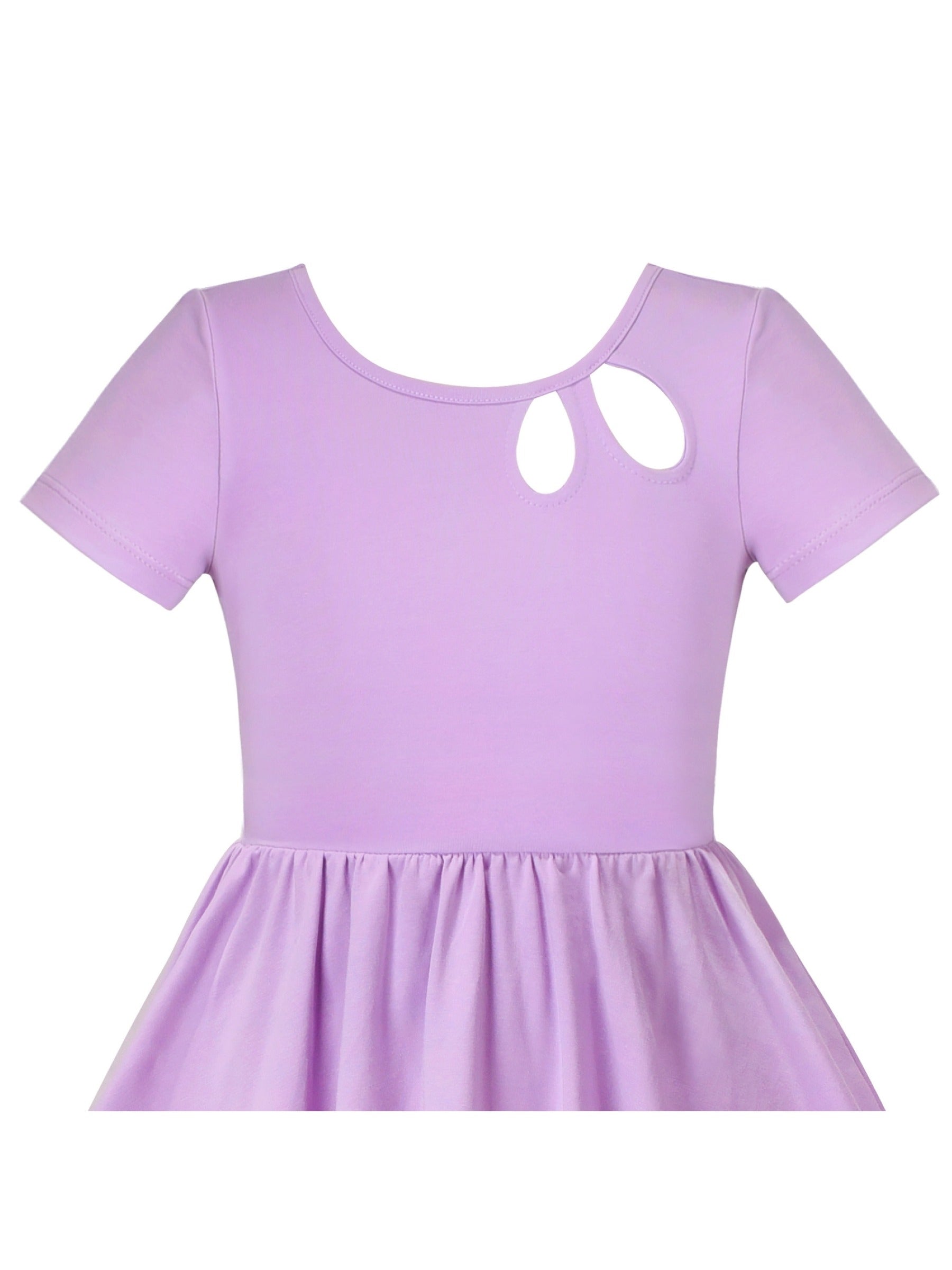 Girls Dress Blue Dot Rabbit Bunny Knitted Cotton Sundress Purple