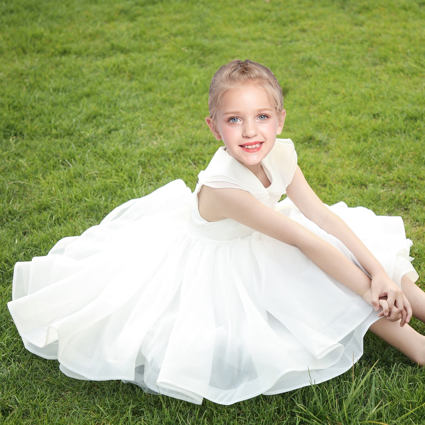 Flower Girls Dress White Wedding Pageant Bridesmaid Gown White
