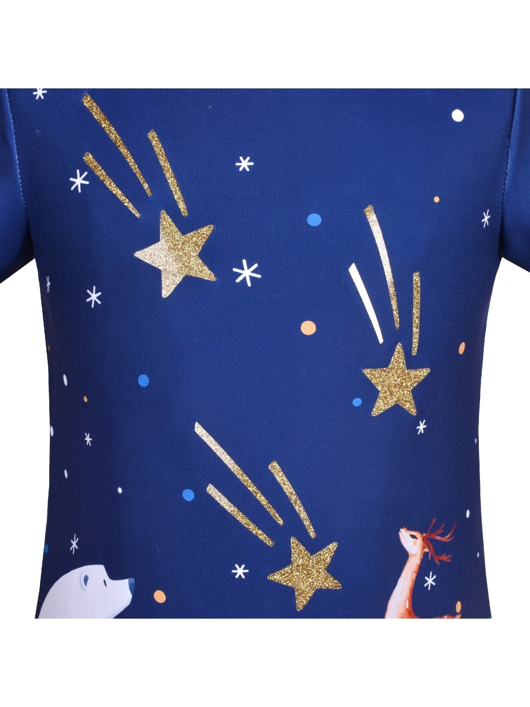 Girls Dress T-shirt Autumn Carrot Harvest Field Rabbit Dog Short Sleeve Blue