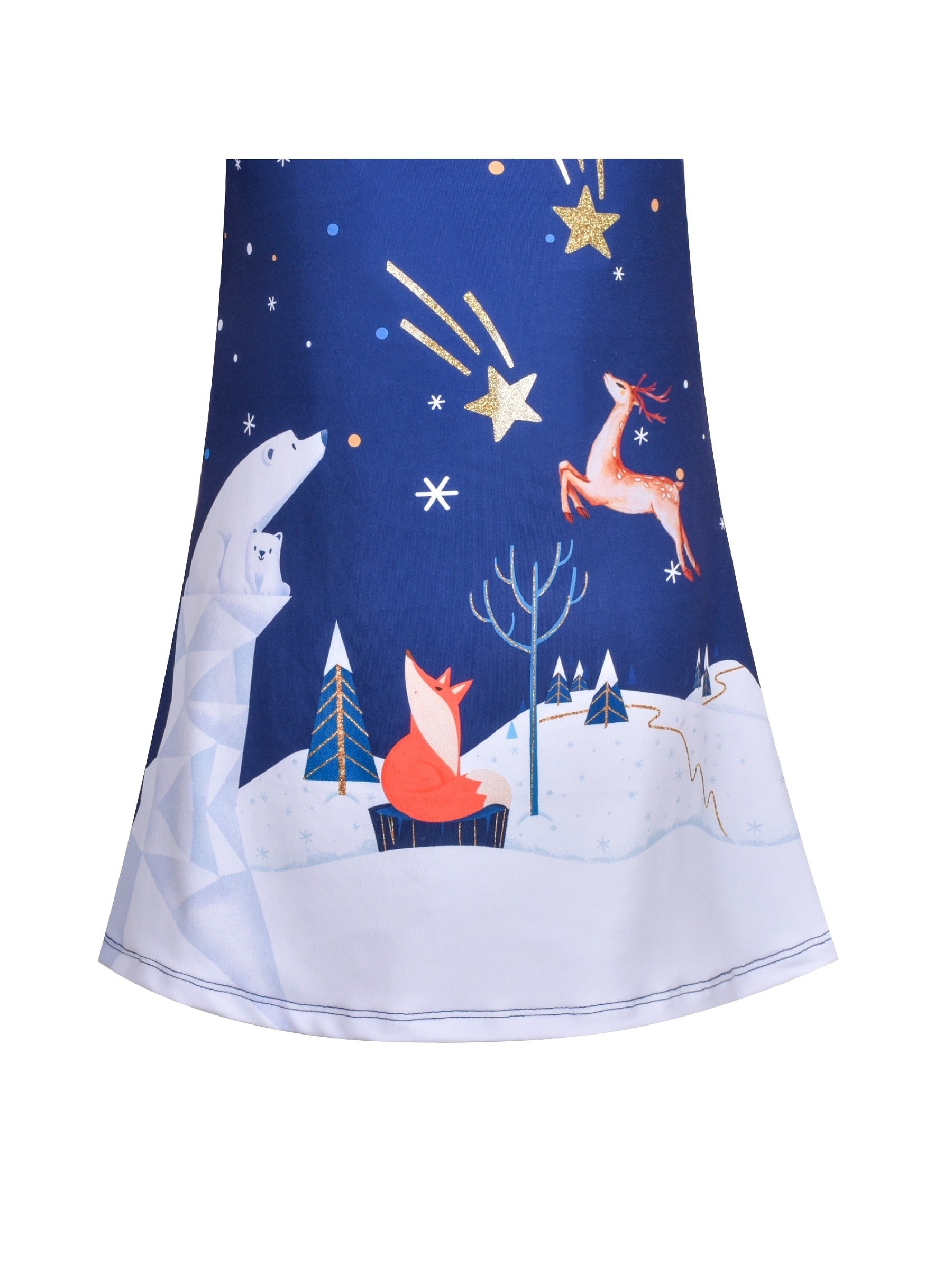 Girls Dress T-shirt Autumn Carrot Harvest Field Rabbit Dog Short Sleeve Blue