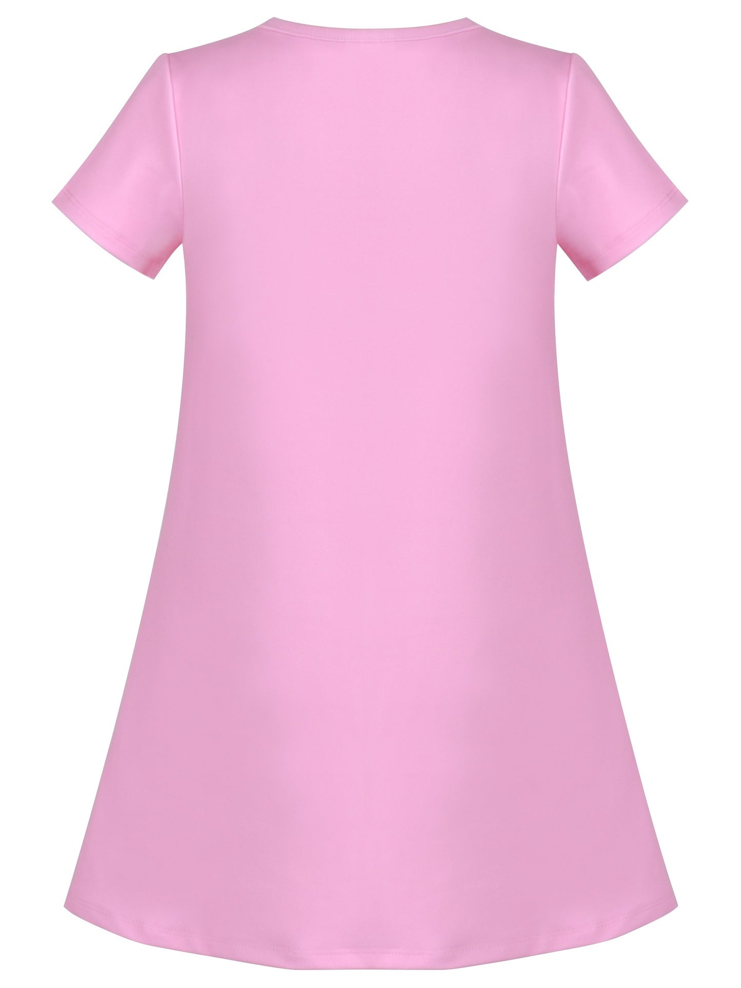 Girls Dress T-shirt Autumn Carrot Harvest Field Rabbit Dog Short Sleeve Pink