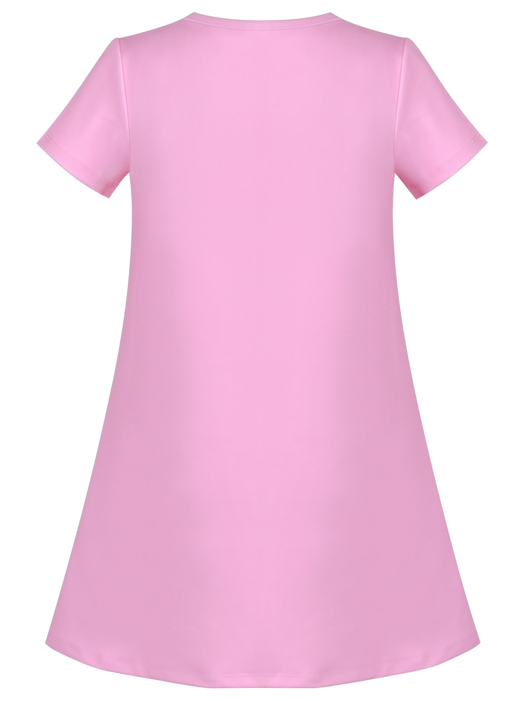 Girls Dress T-shirt Autumn Carrot Harvest Field Rabbit Dog Short Sleeve Pink
