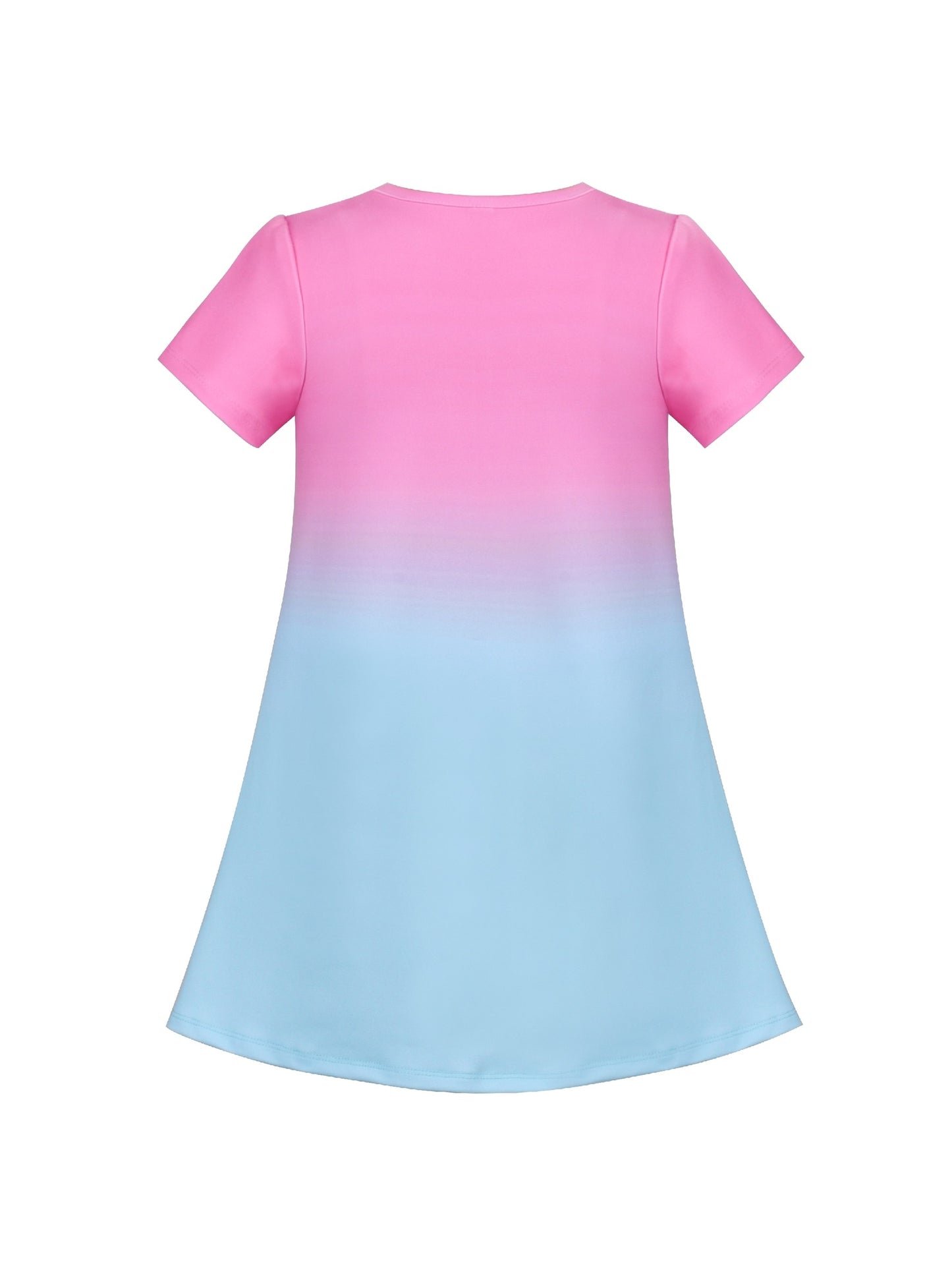Girls Dress T-shirt Autumn Carrot Harvest Field Rabbit Dog Short Sleeve Pink