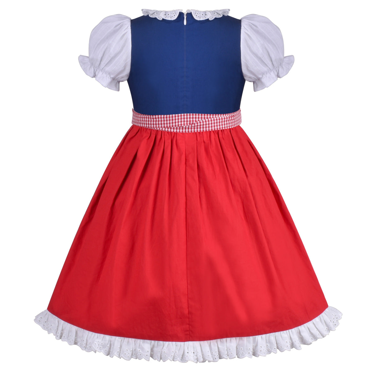 Girls German Dirndl Dress Costumes for Bavarian Oktoberfest Long Sleeve - Red