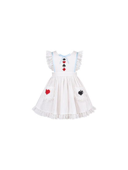 Girls German Dirndl Dress Costumes for Bavarian Oktoberfest Long Sleeve - Blue Poker