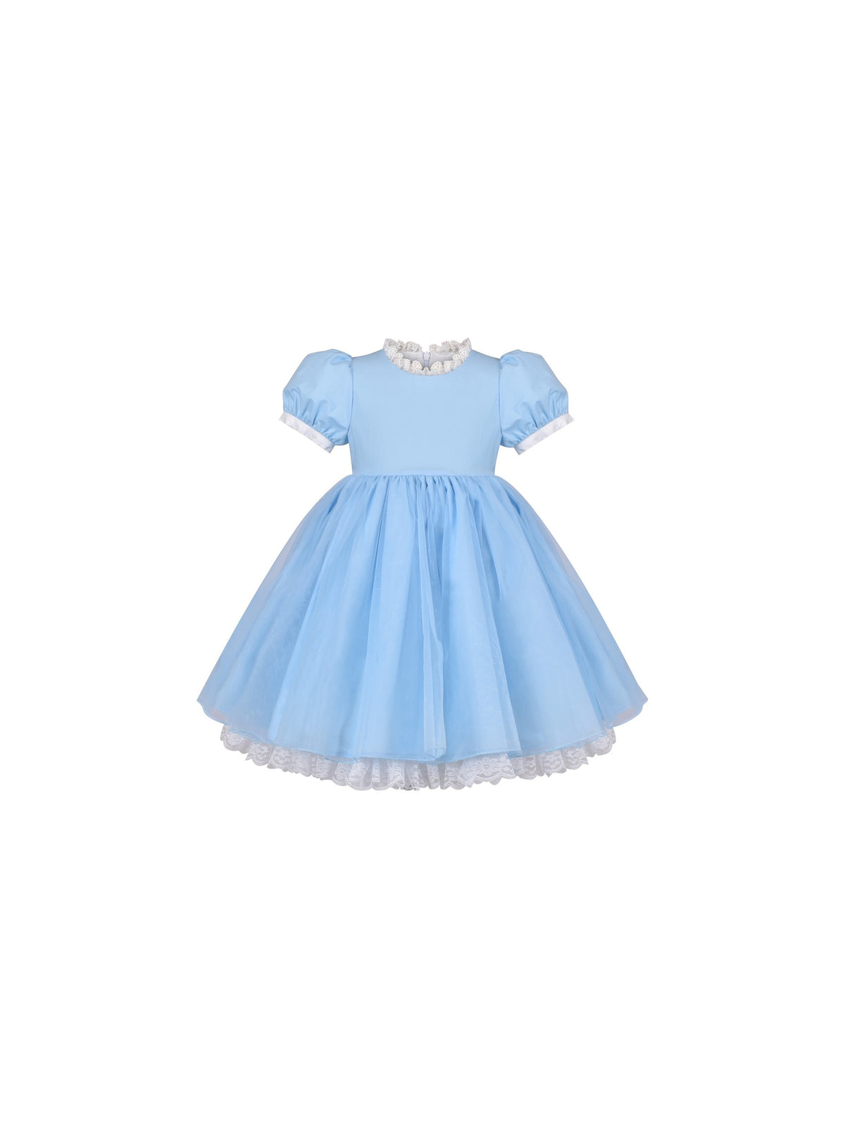 Girls German Dirndl Dress Costumes for Bavarian Oktoberfest Long Sleeve - Blue Poker