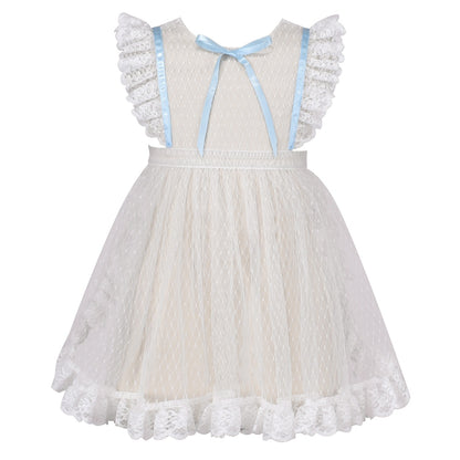 Girls German Dirndl Dress Costumes for Bavarian Oktoberfest Long Sleeve - Blue Maid