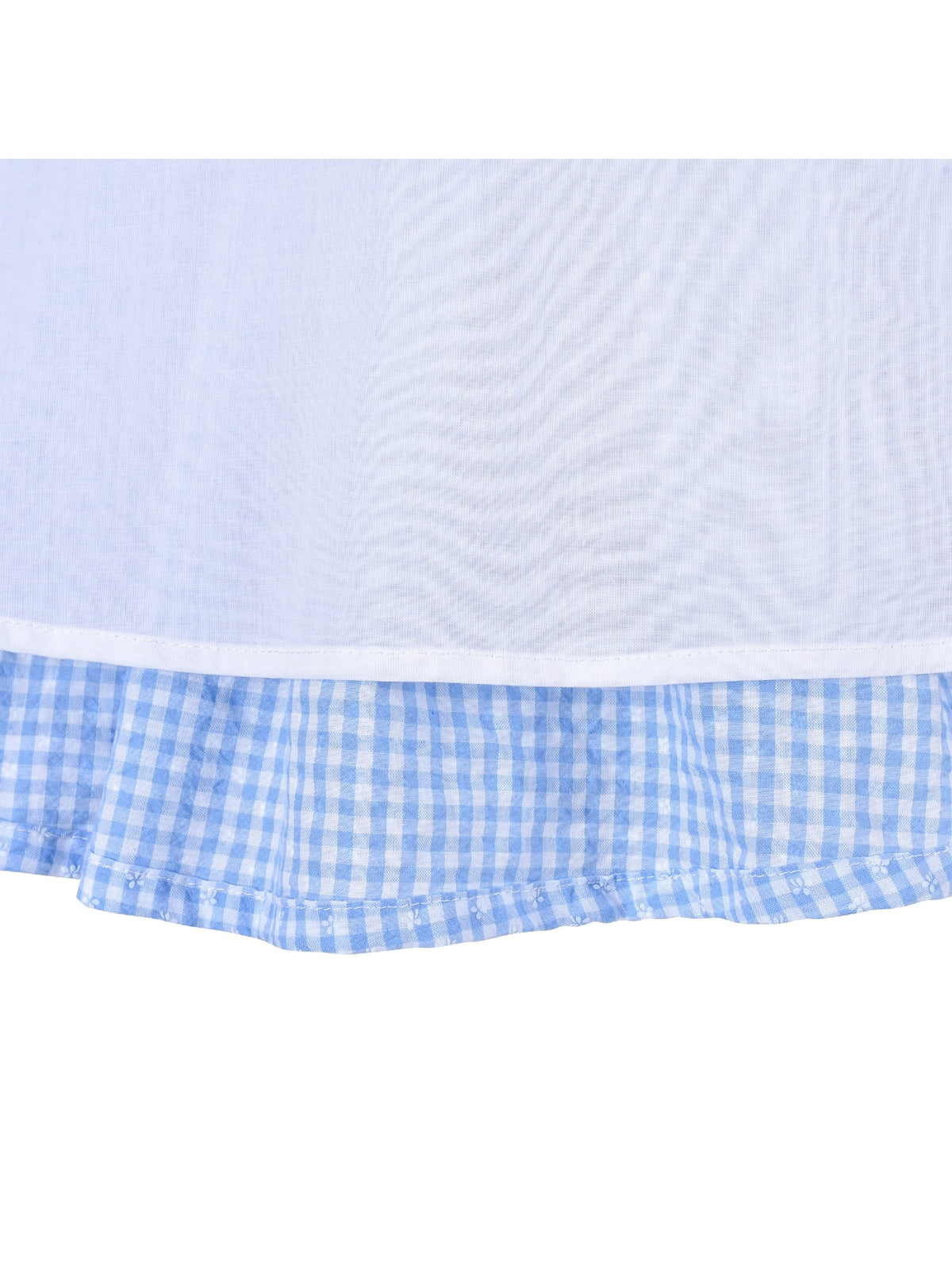 Girls Dress Spaghetti Gingham Ruffle Blush Pink Cake Layer Cute Summer - Blue Plaid