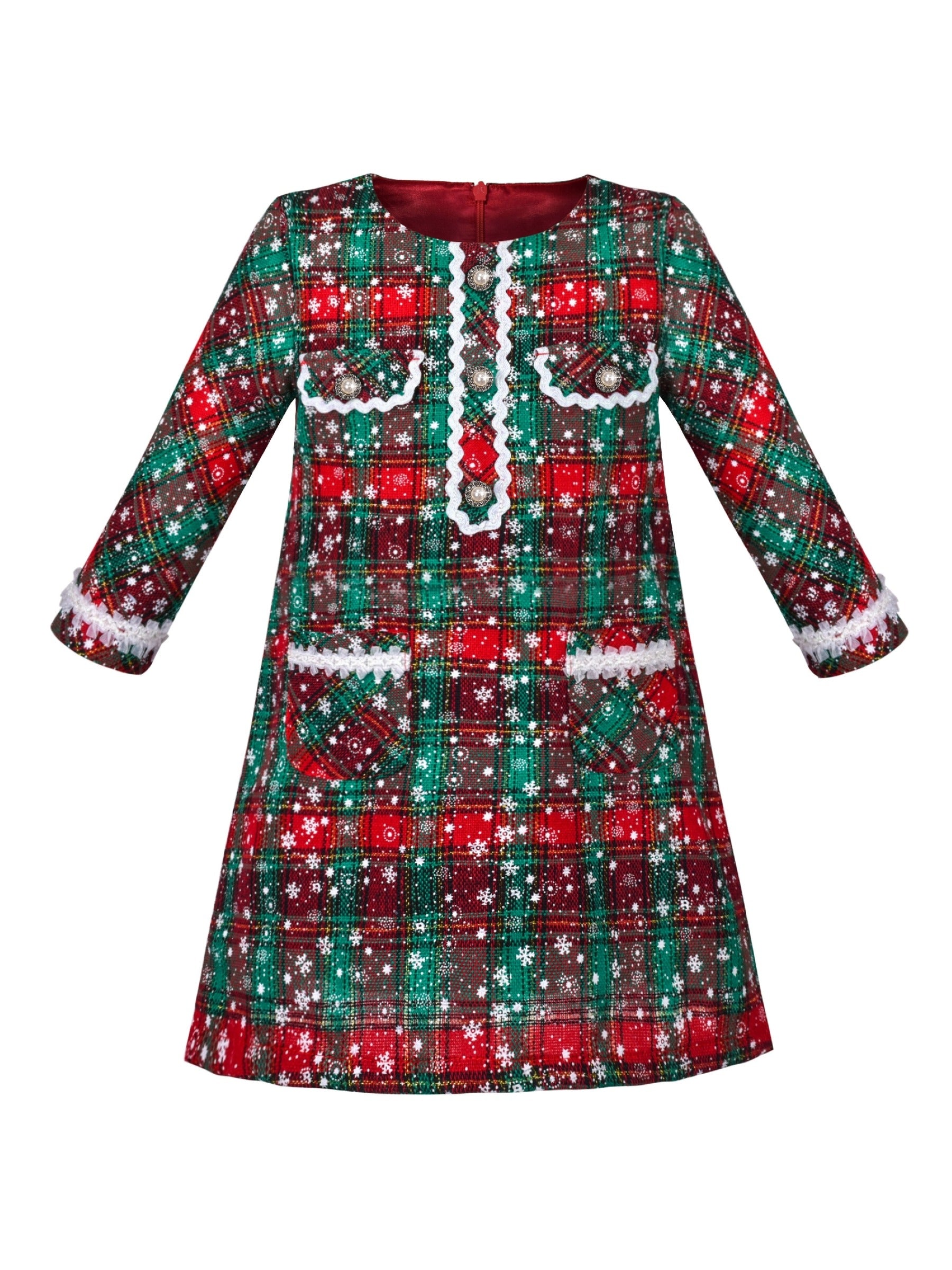 Girls Dress Red Christmas Stockings Xmas Candy Canes New Year Green