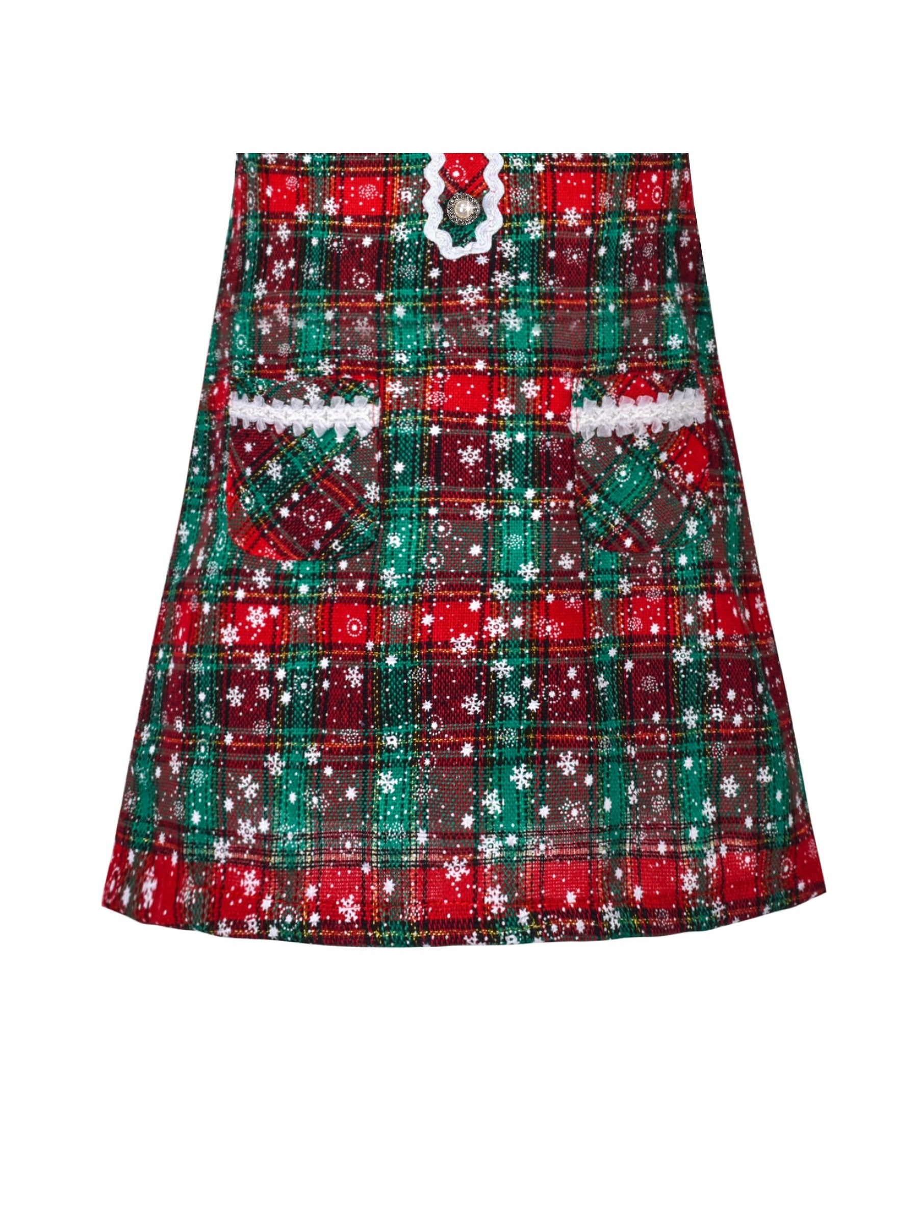 Girls Dress Red Christmas Stockings Xmas Candy Canes New Year Green