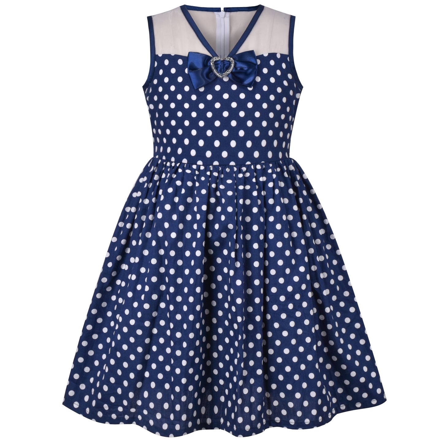 Girls Dress Transparent Shoulder Checkered Plaid Hot Pink Party Sundress Blue