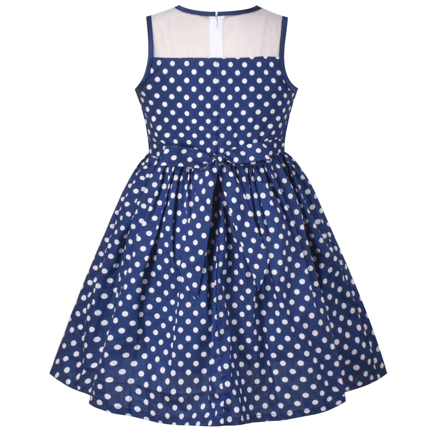 Girls Dress Transparent Shoulder Checkered Plaid Hot Pink Party Sundress Blue