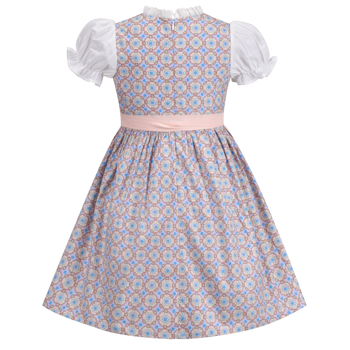Girls German Dirndl Dress Costumes for Bavarian Oktoberfest Long Sleeve - Pale Pink