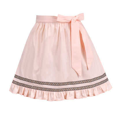 Girls German Dirndl Dress Costumes for Bavarian Oktoberfest Long Sleeve - Pale Pink