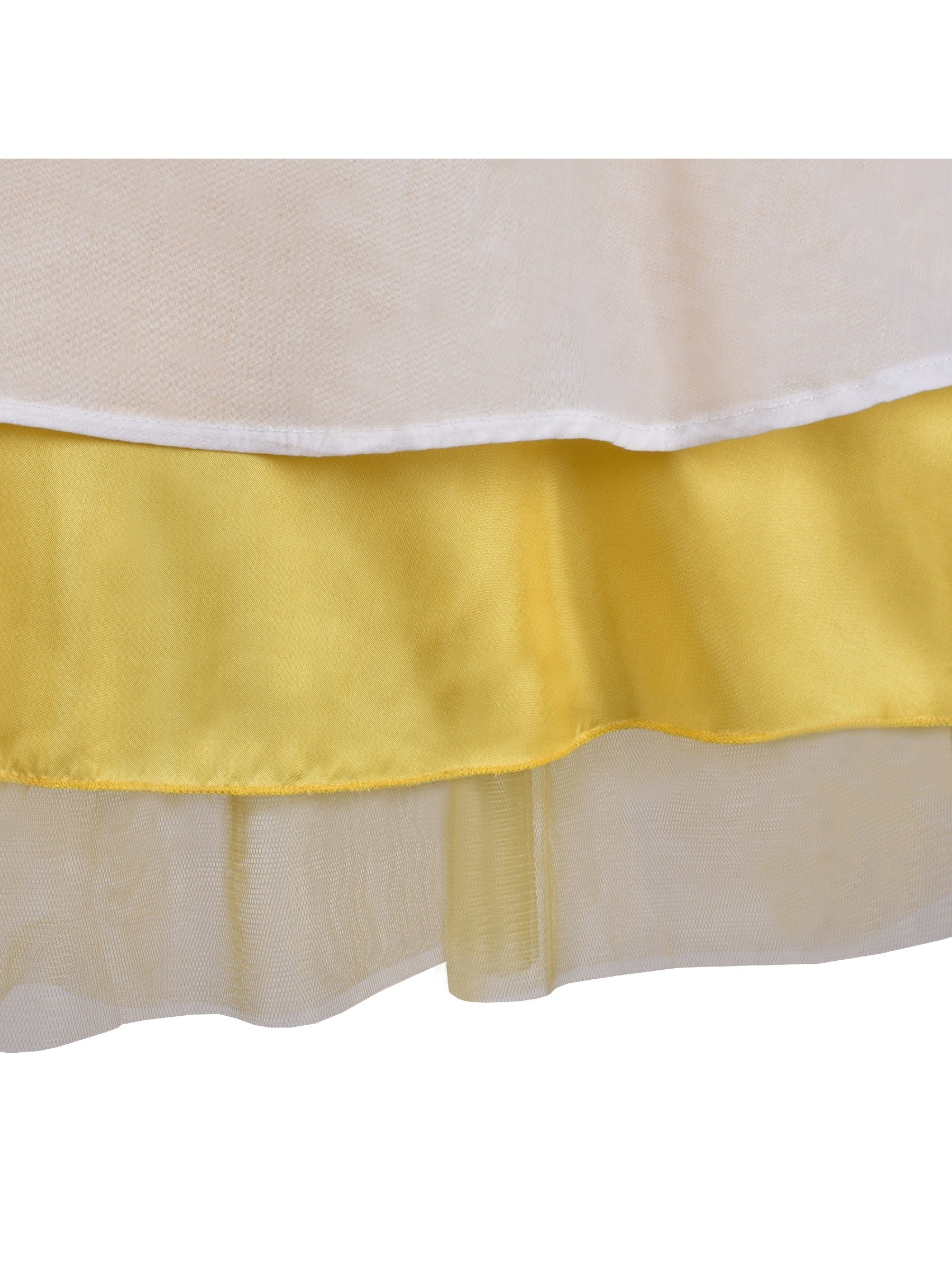 Girl Dress Yellow Blue Ethnic Pattu Pavadai Short Sleeve Yellow