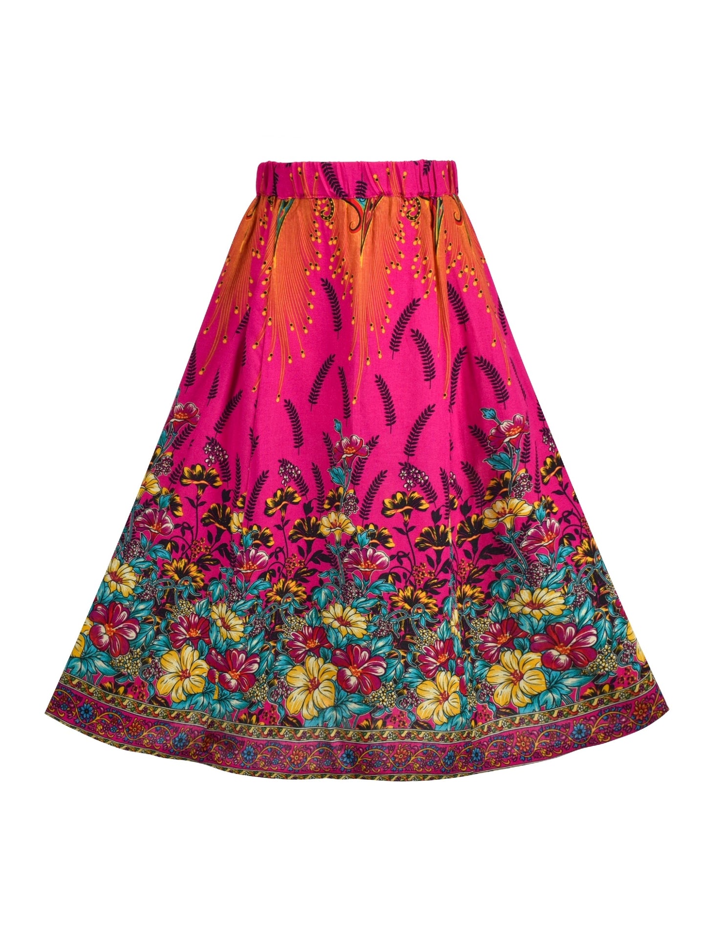 Bollywood India Girl Dress 2 Piece Floral Tassel Ethnic Red