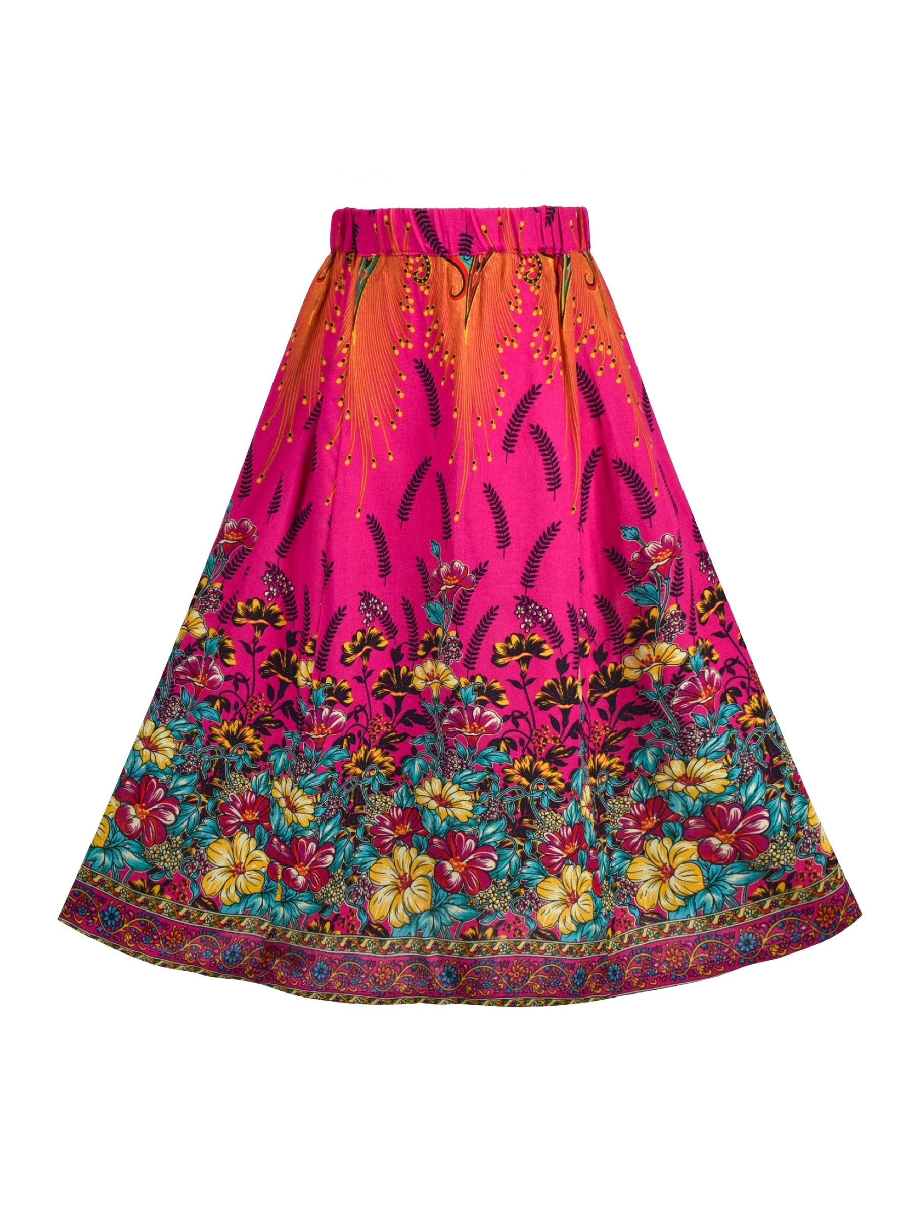 Bollywood India Girl Dress 2 Piece Floral Tassel Ethnic Red