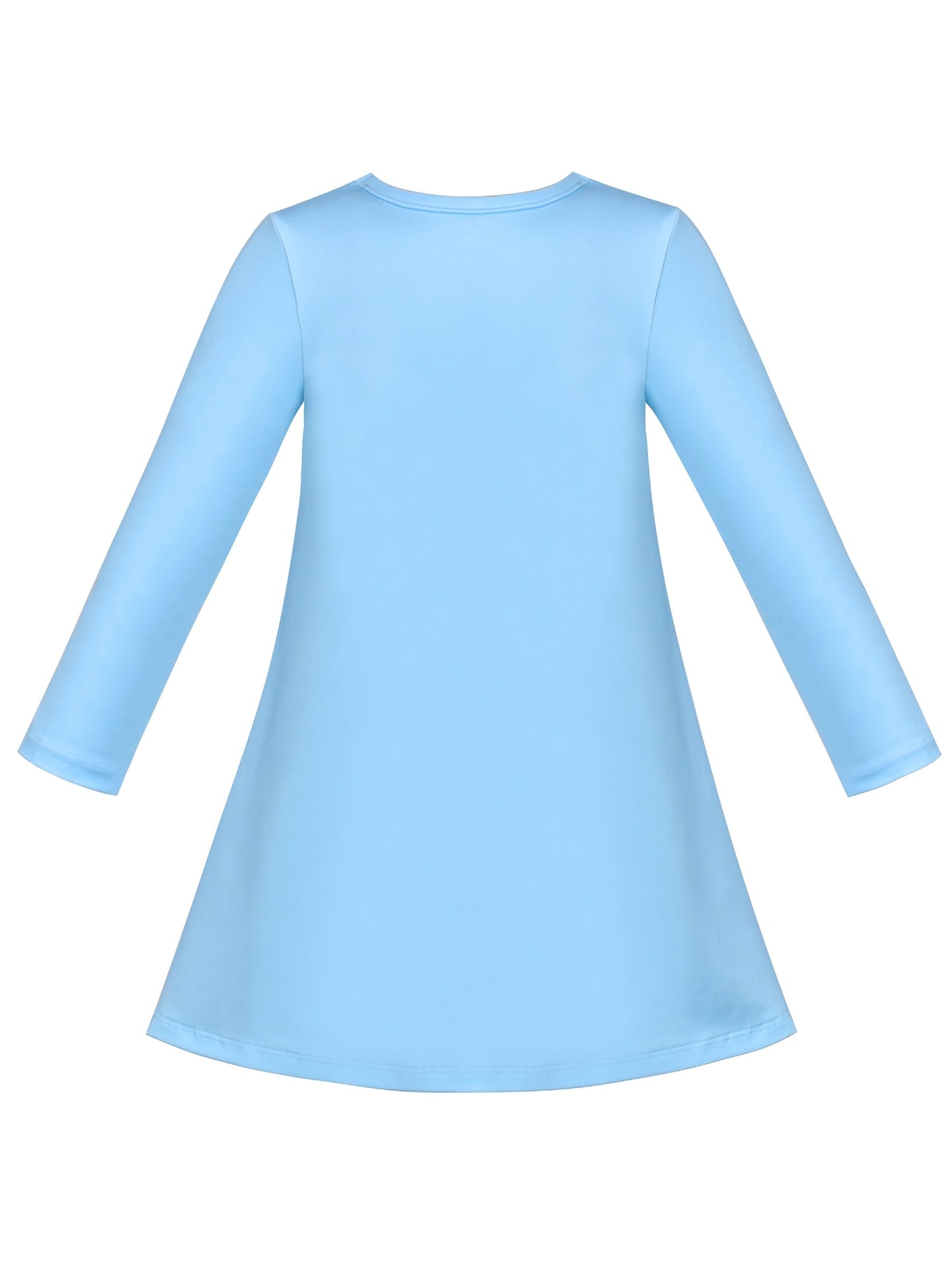 Girls Dress Long Sleeve Cotton Cartoon Sequins Pink Striped Dress Blue