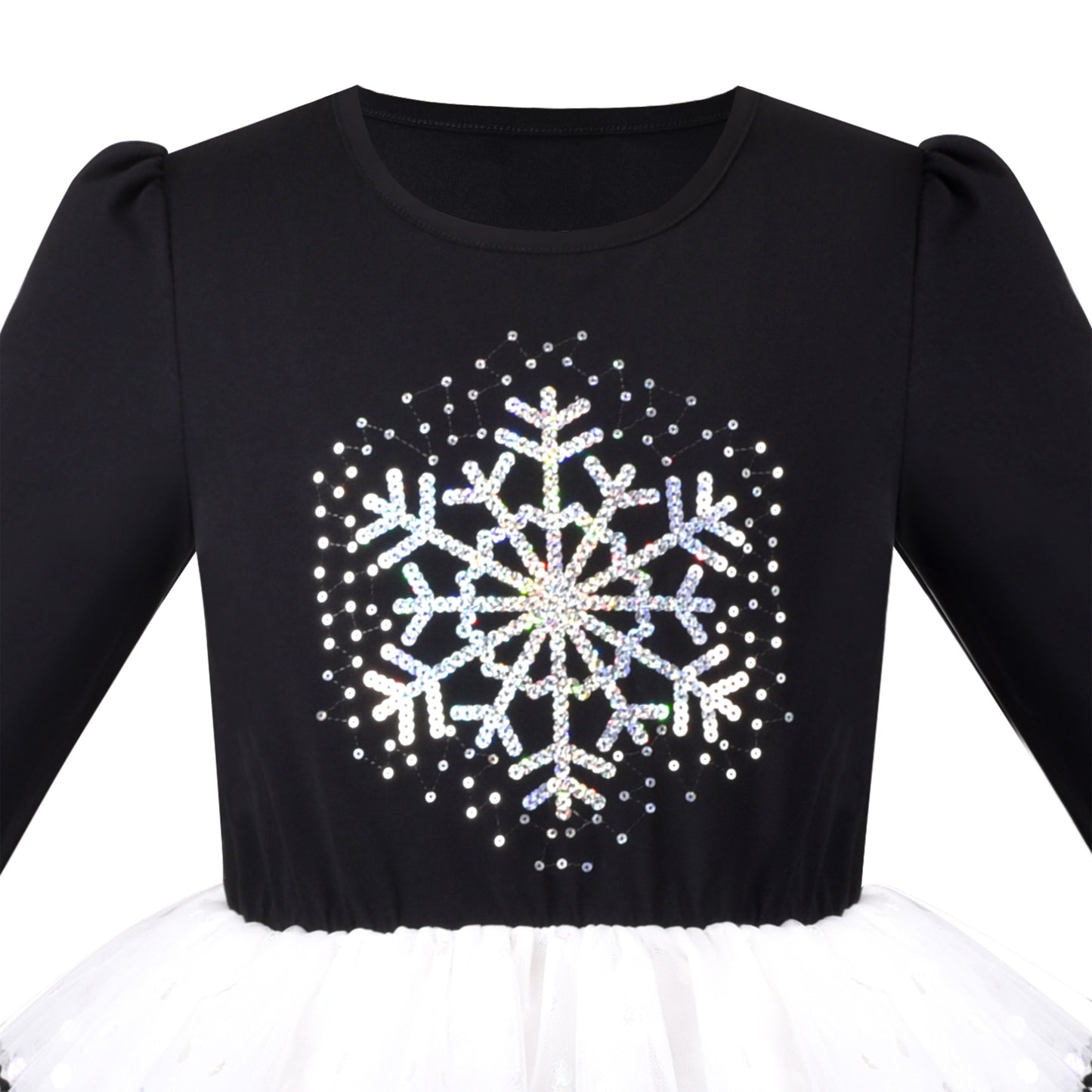 Girls Dress Christmas Reindeer Long Sleeve Party Dress Black