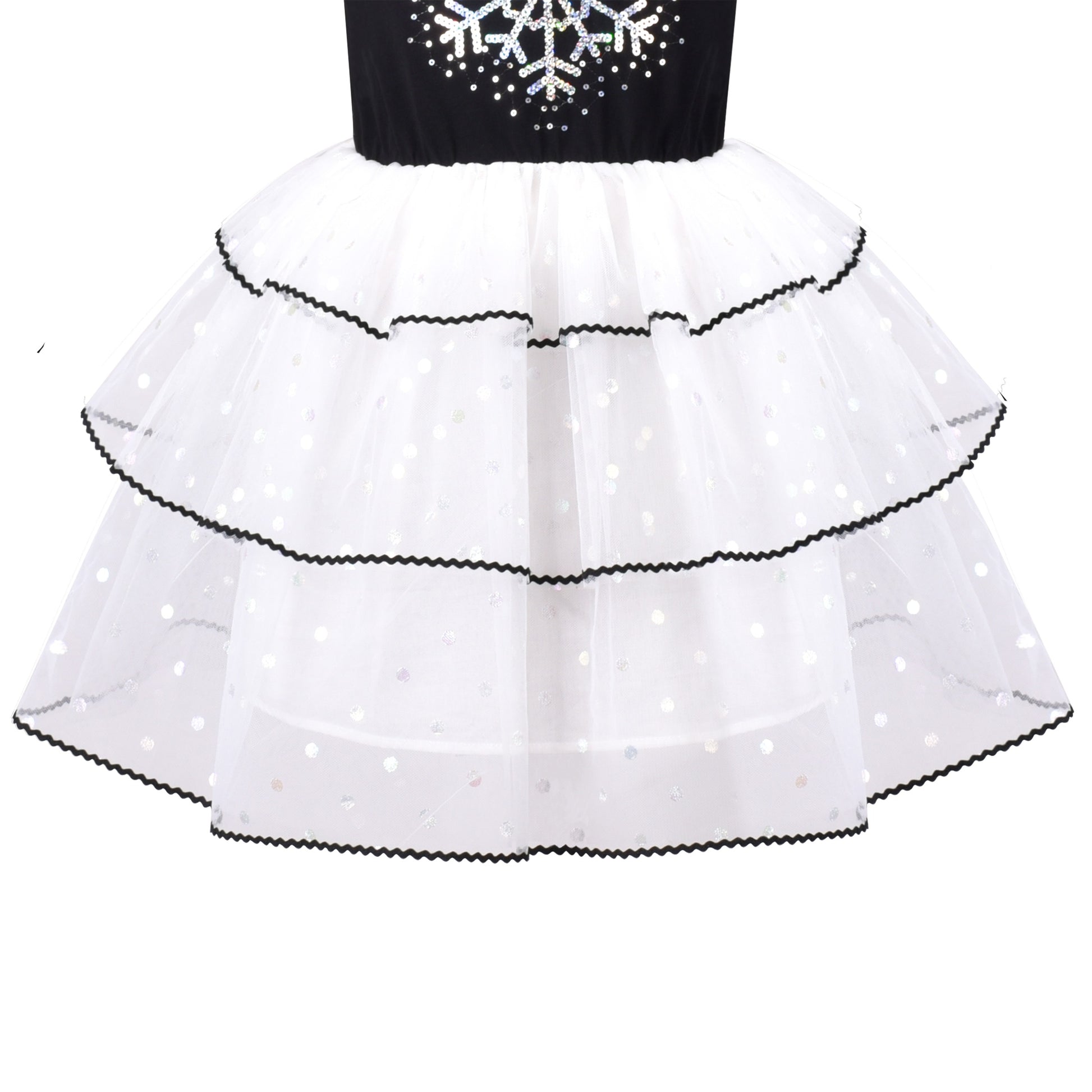 Girls Dress Christmas Reindeer Long Sleeve Party Dress Black