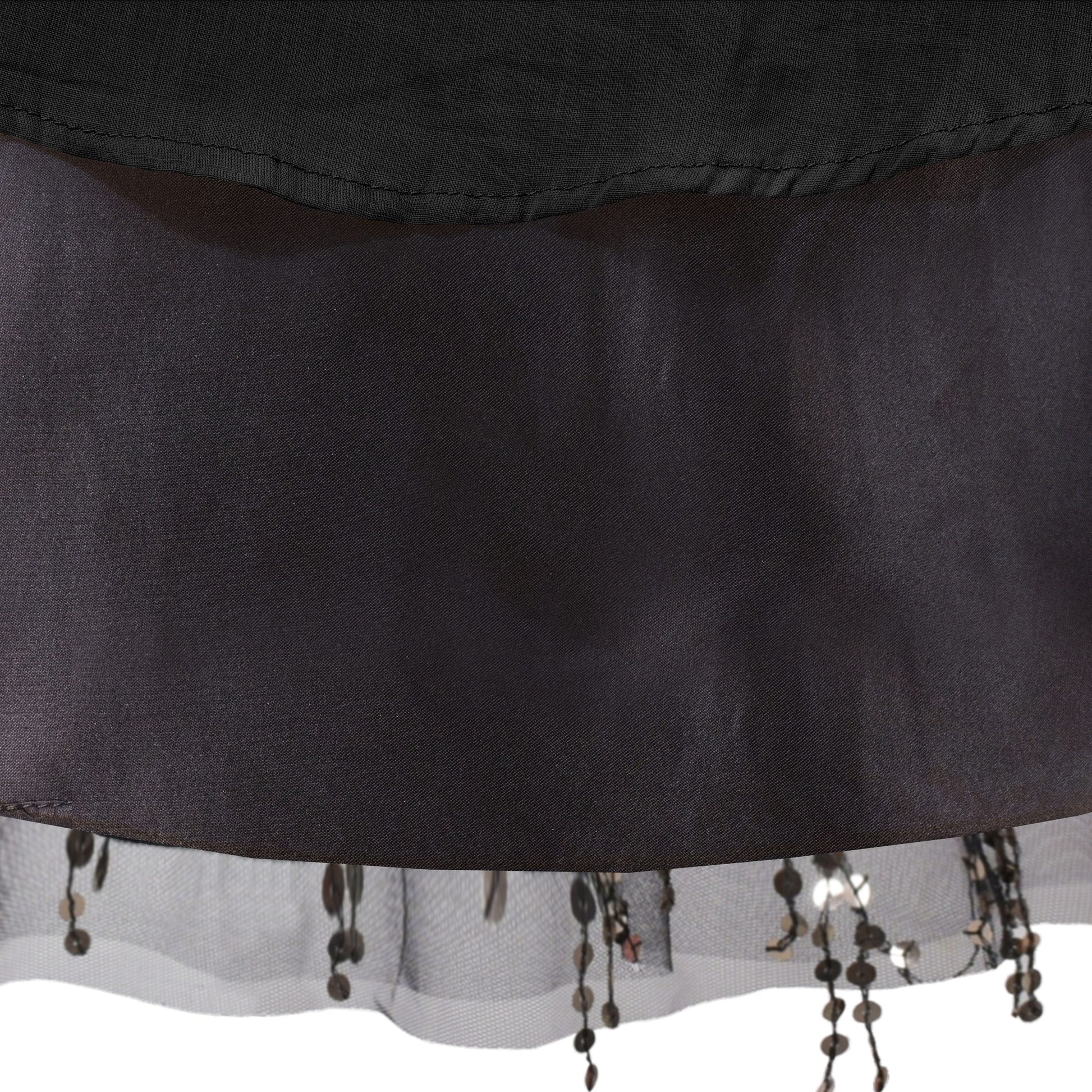 Girls Dress Cold Shoulder Sleeveless Lace Flower Ruffle Black