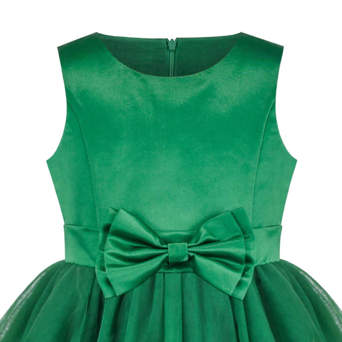 Girls Dress Sleeveless Burgundy Ball Gown Wedding Party Pageant - Evergreen Color