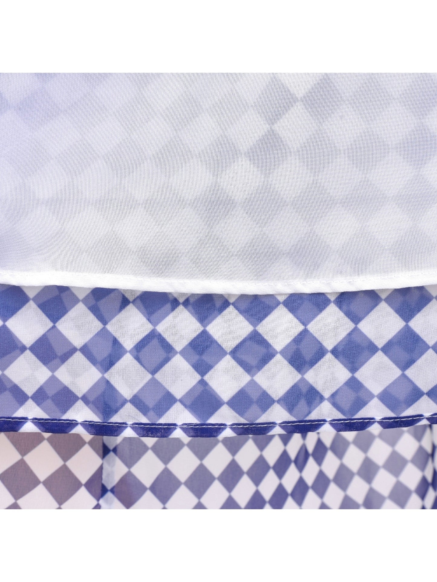 Girls Dress Lace to Chiffon Striped Black White Tied Waist Blue