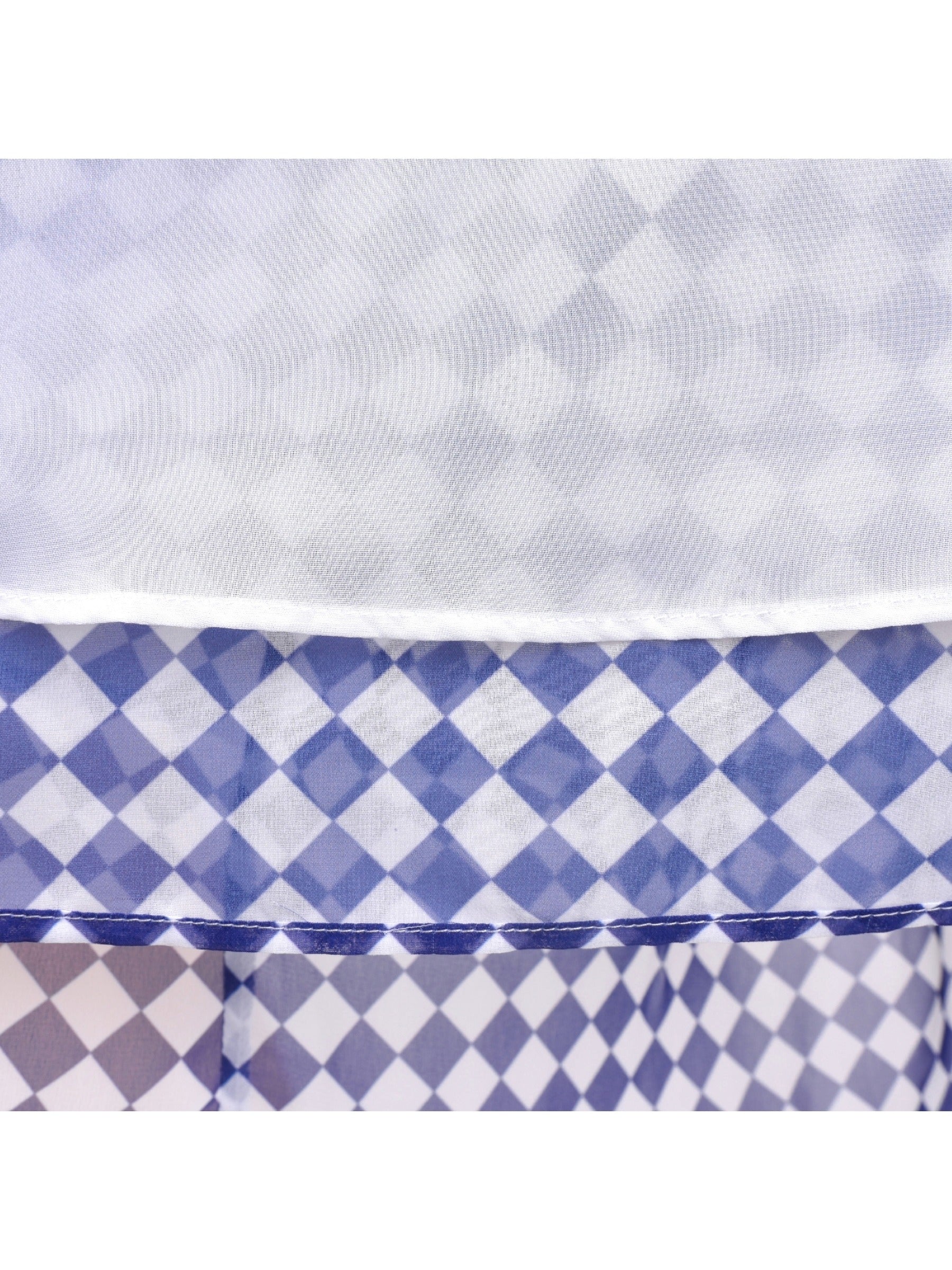 Girls Dress Lace to Chiffon Striped Black White Tied Waist Blue