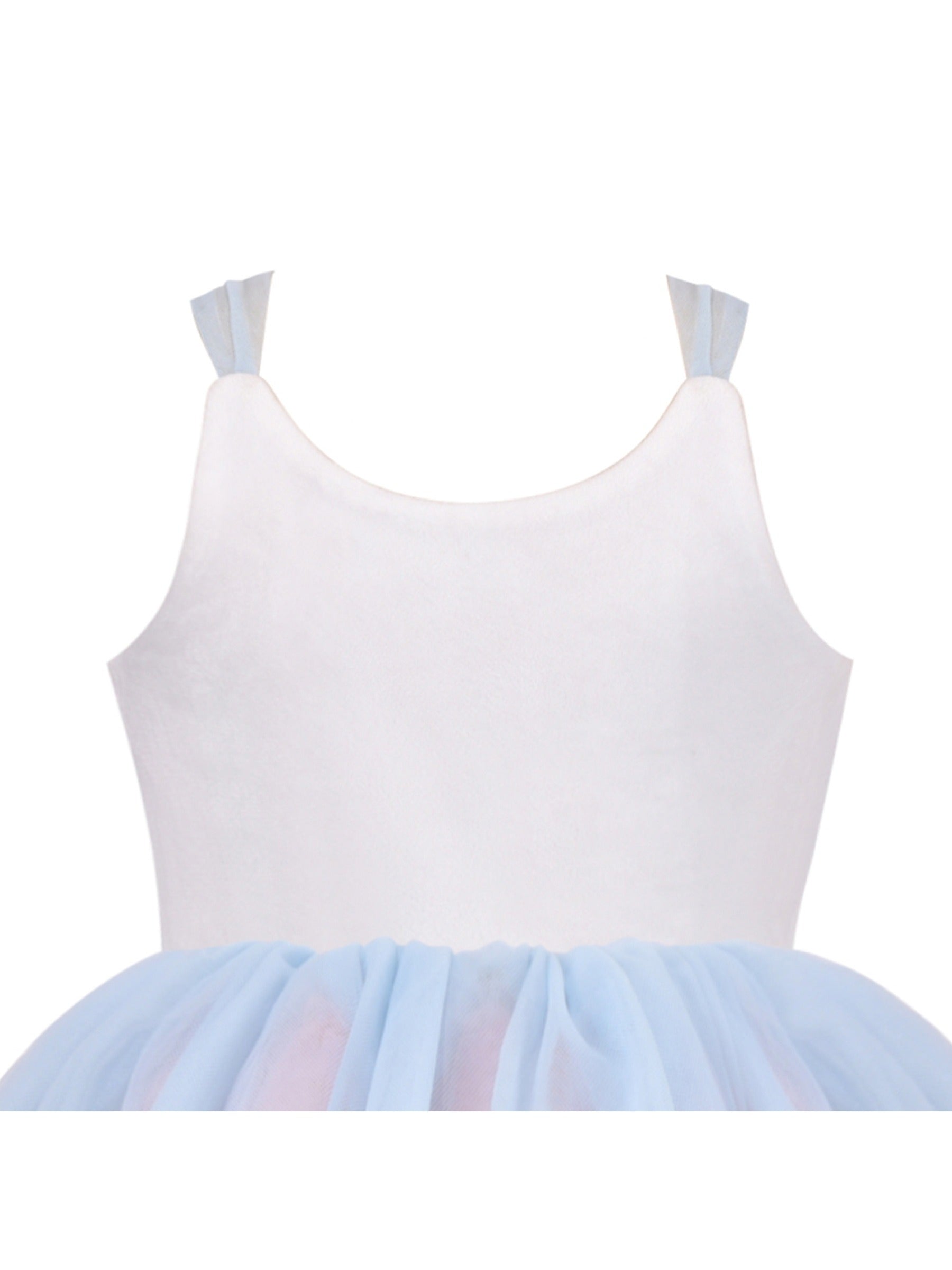 Girls Dress Multicolor Layered Pleated Tulle Dance Wedding Pageant Party Multi-Color